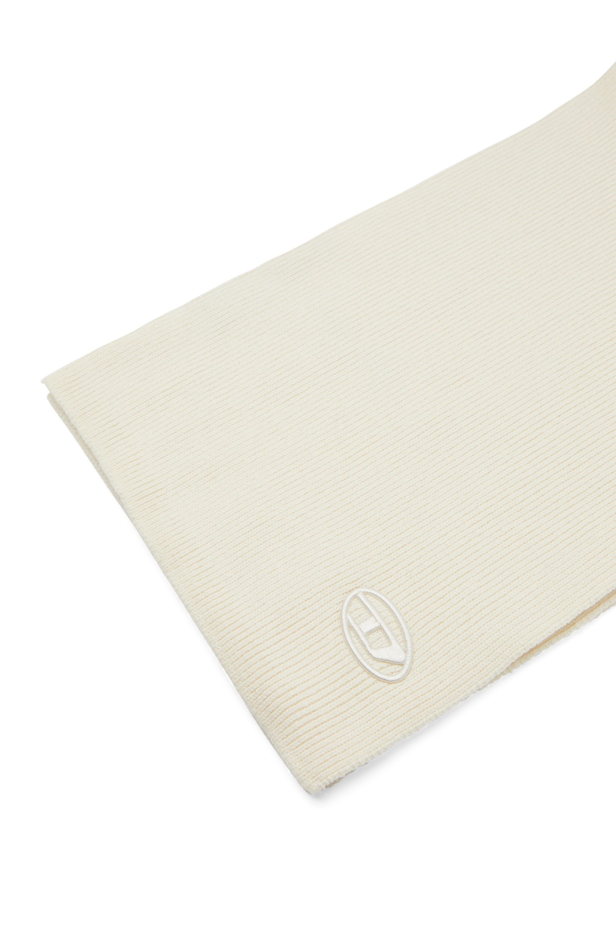 Diesel - K-CODER SCARF, Unisex Gerippter Schal aus Wollmischgewebe in Wei&szlig; - 4