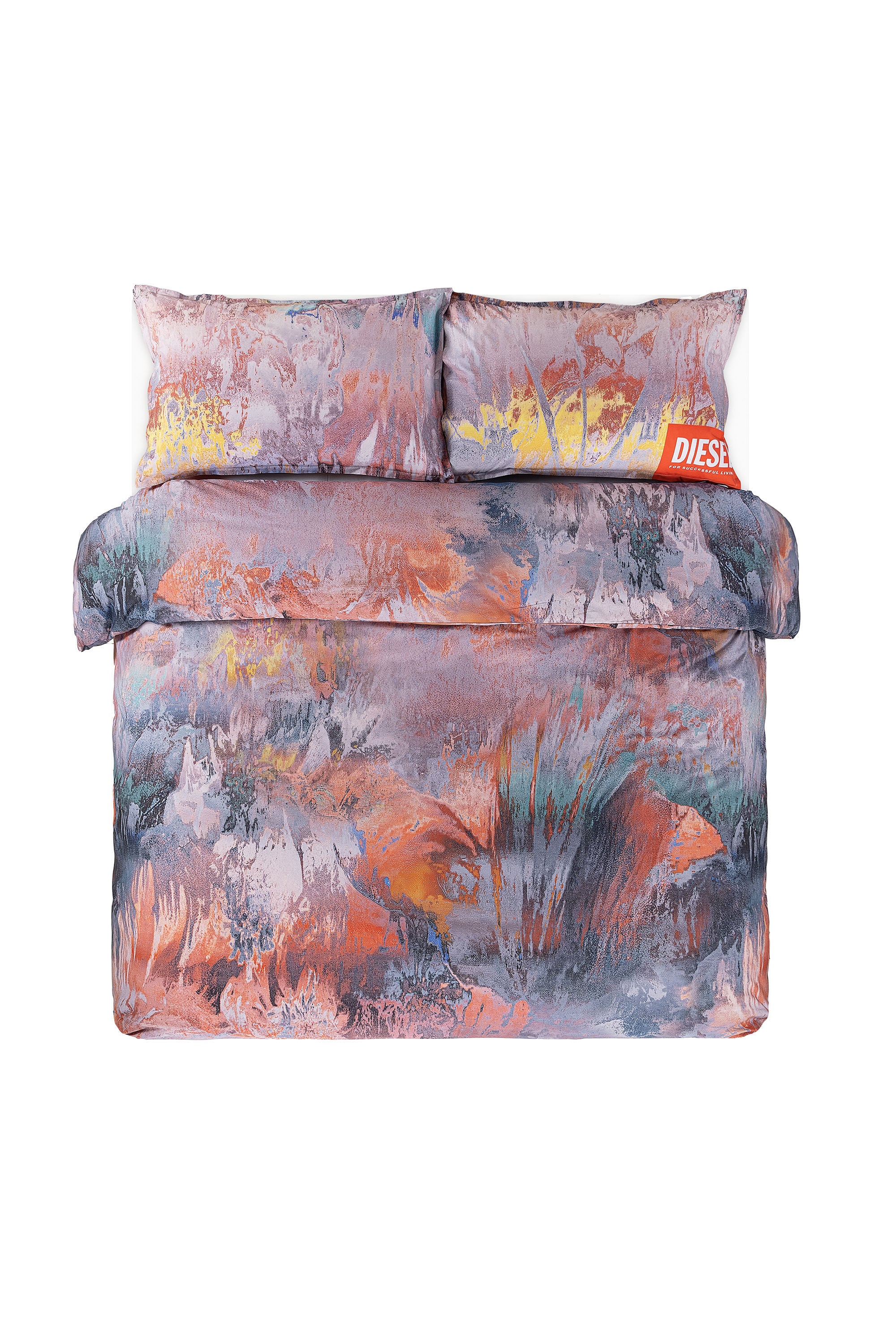 Diesel - 1018098  ACID FLOWERS PERCALE DUVET COVE, Unisex Perkal-Bettw&auml;sche-Set f&uuml;r Queen-Size-Bett in Bunt - 1