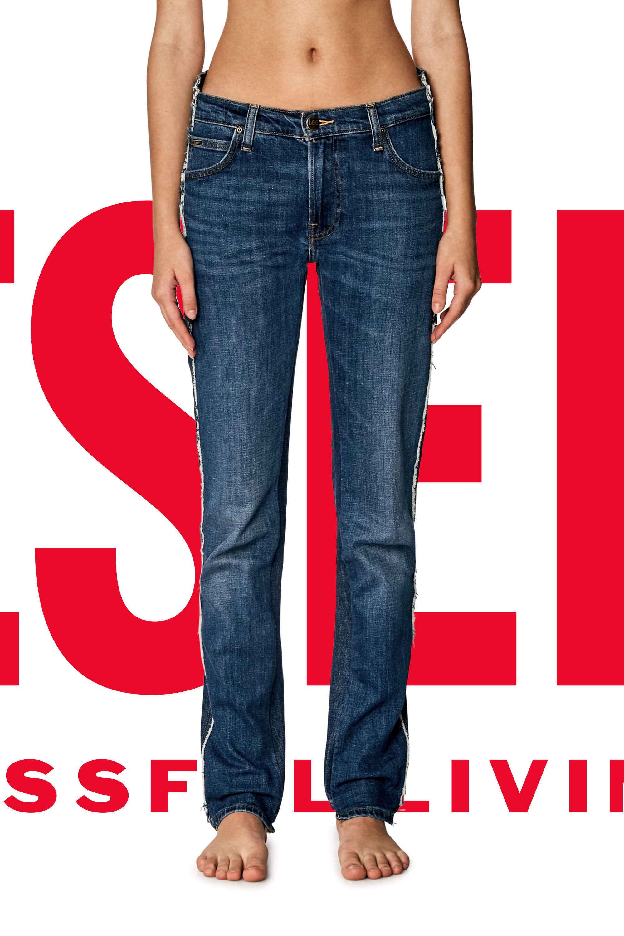 Diesel - Straight Jeans Dieseloves 04 09K47, Mittelblau - Image 8