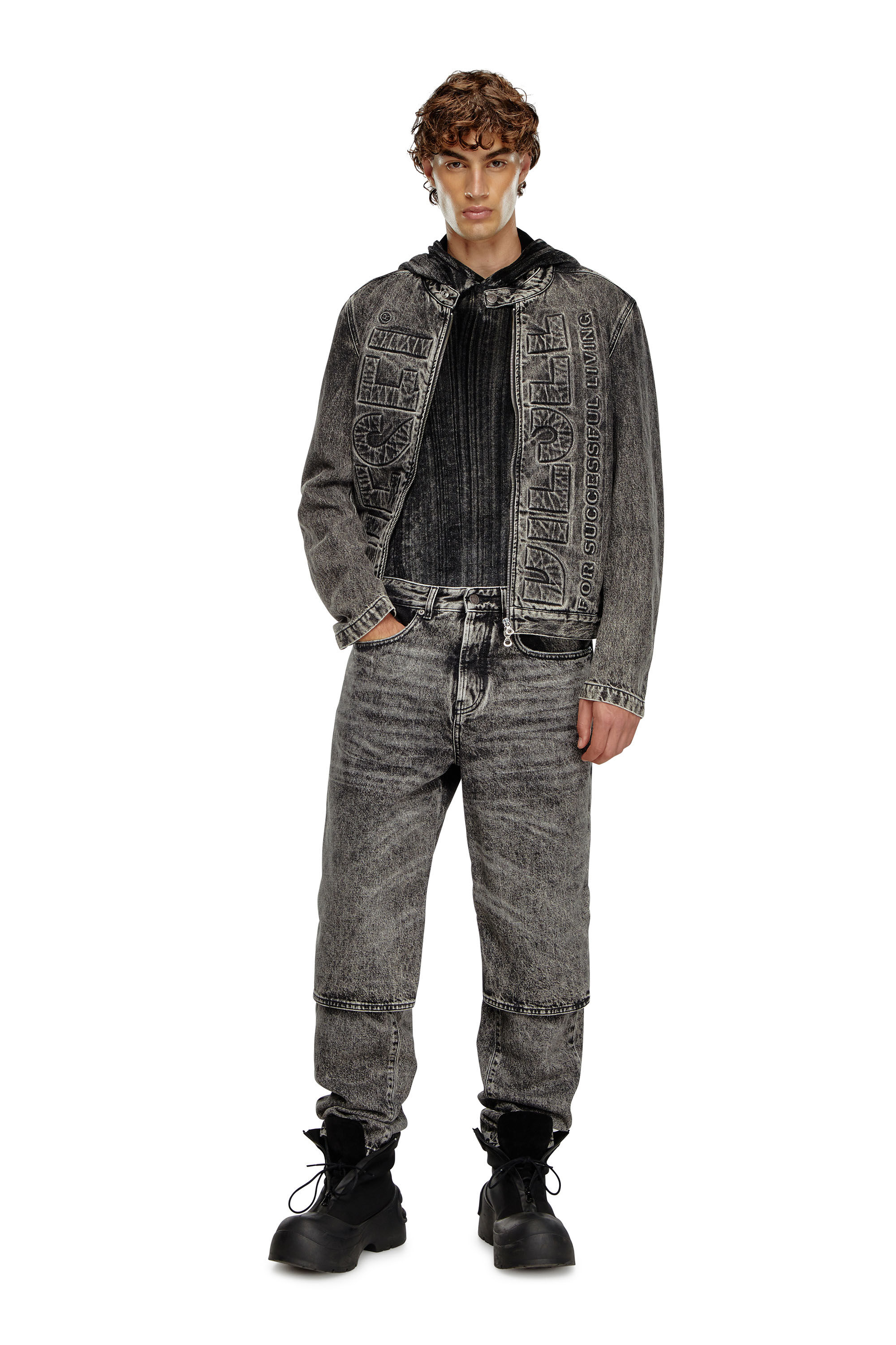 Diesel - Herren Regular Jeans D-Malon 0CBDE, Schwarz/Dunkelgrau - 1