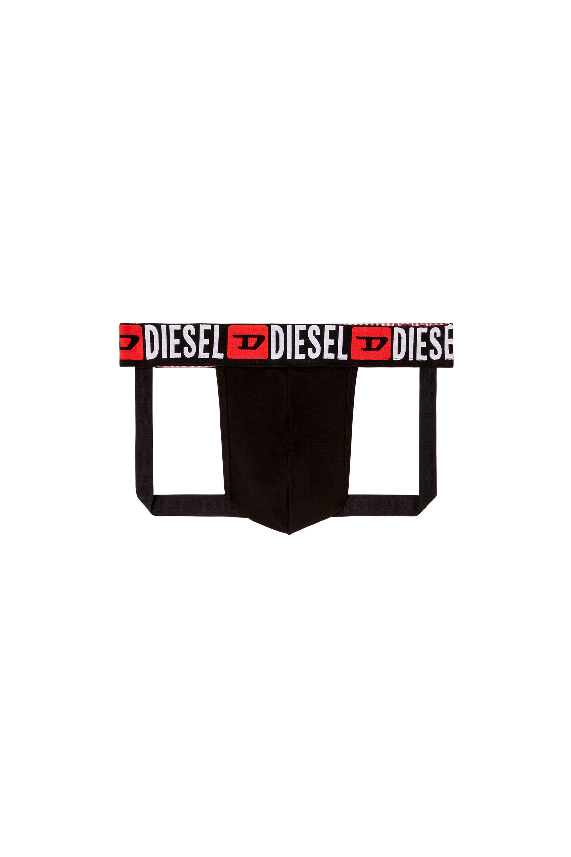 Diesel - JOCKY-D-CORE, Herren Jockstrap mit Allover-Logo am Bund in Schwarz - 2