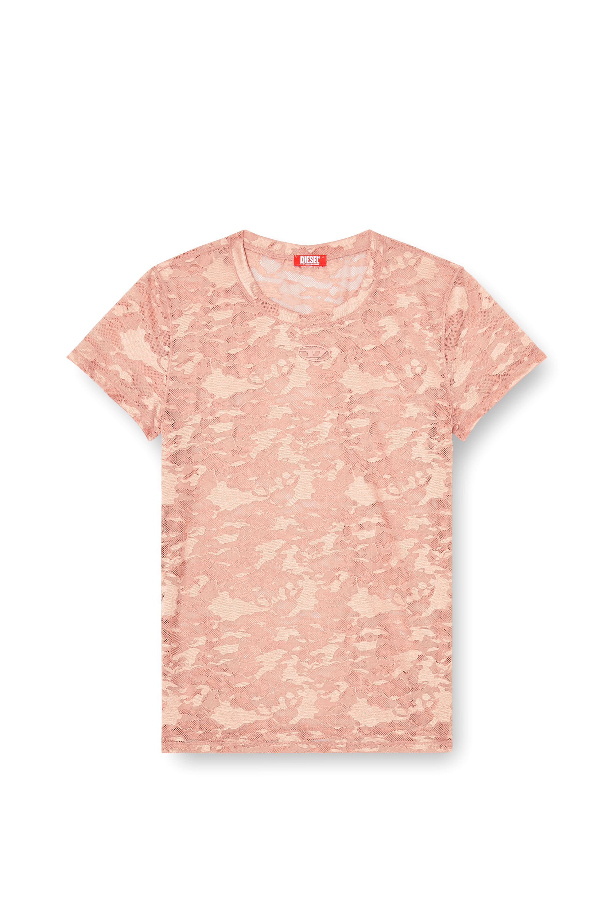 Diesel - KASIA-UTLT, Woman's Camo lace T-shirt in Nude - 2