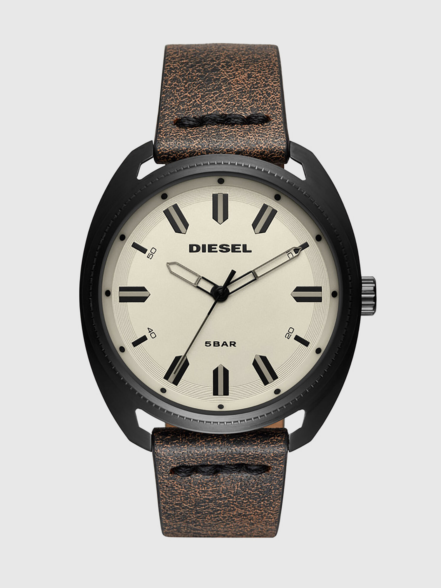 DZ1836 Man Fastback cream and brown leather watch 45 mm Diesel