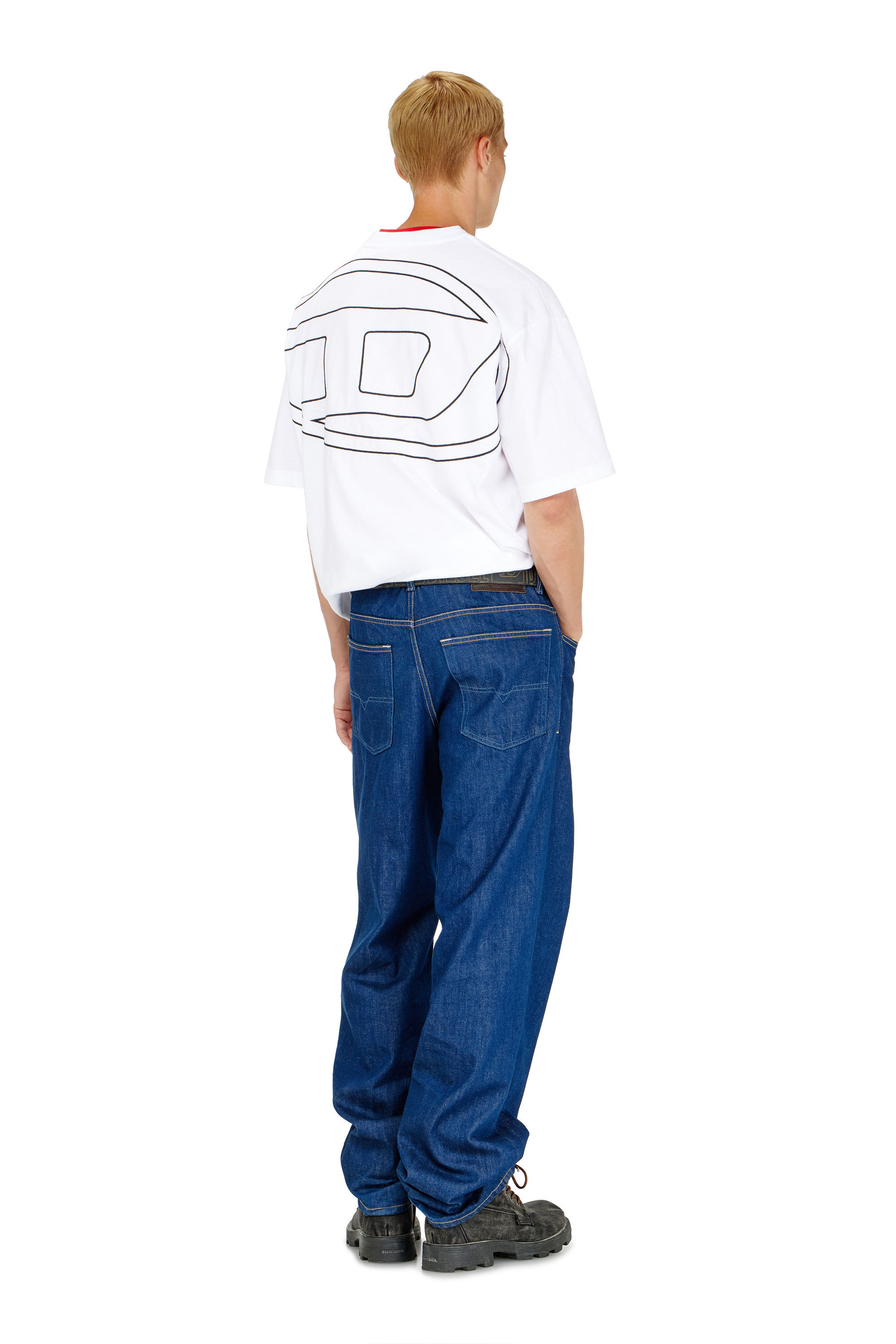 Diesel - T-BOGGY-MEGOVAL-D, Herren T-Shirt mit gro&szlig;er Oval D-Stickerei in Wei&szlig; - 1