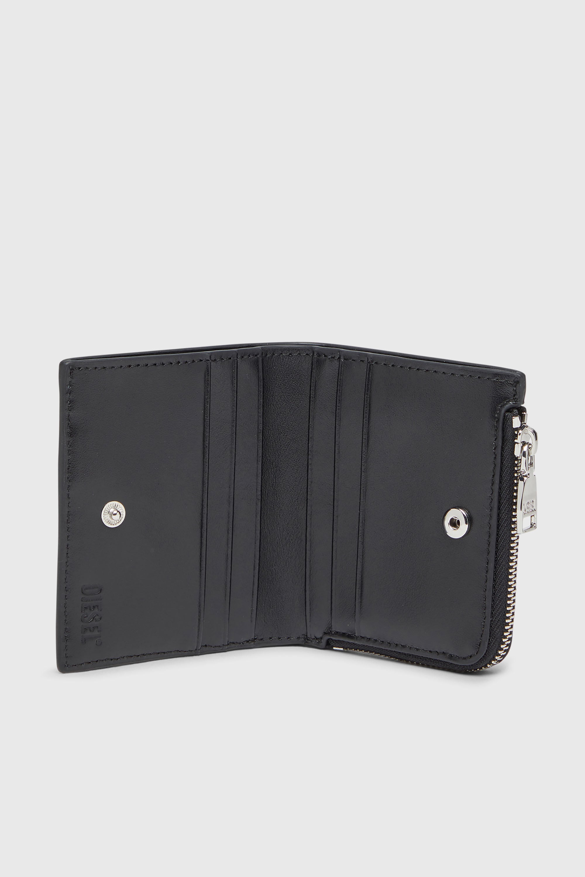 Diesel - PLAY BI FOLD ZIP L, Damen Faltportemonnaie aus gl&auml;nzendem PU in Schwarz - 3