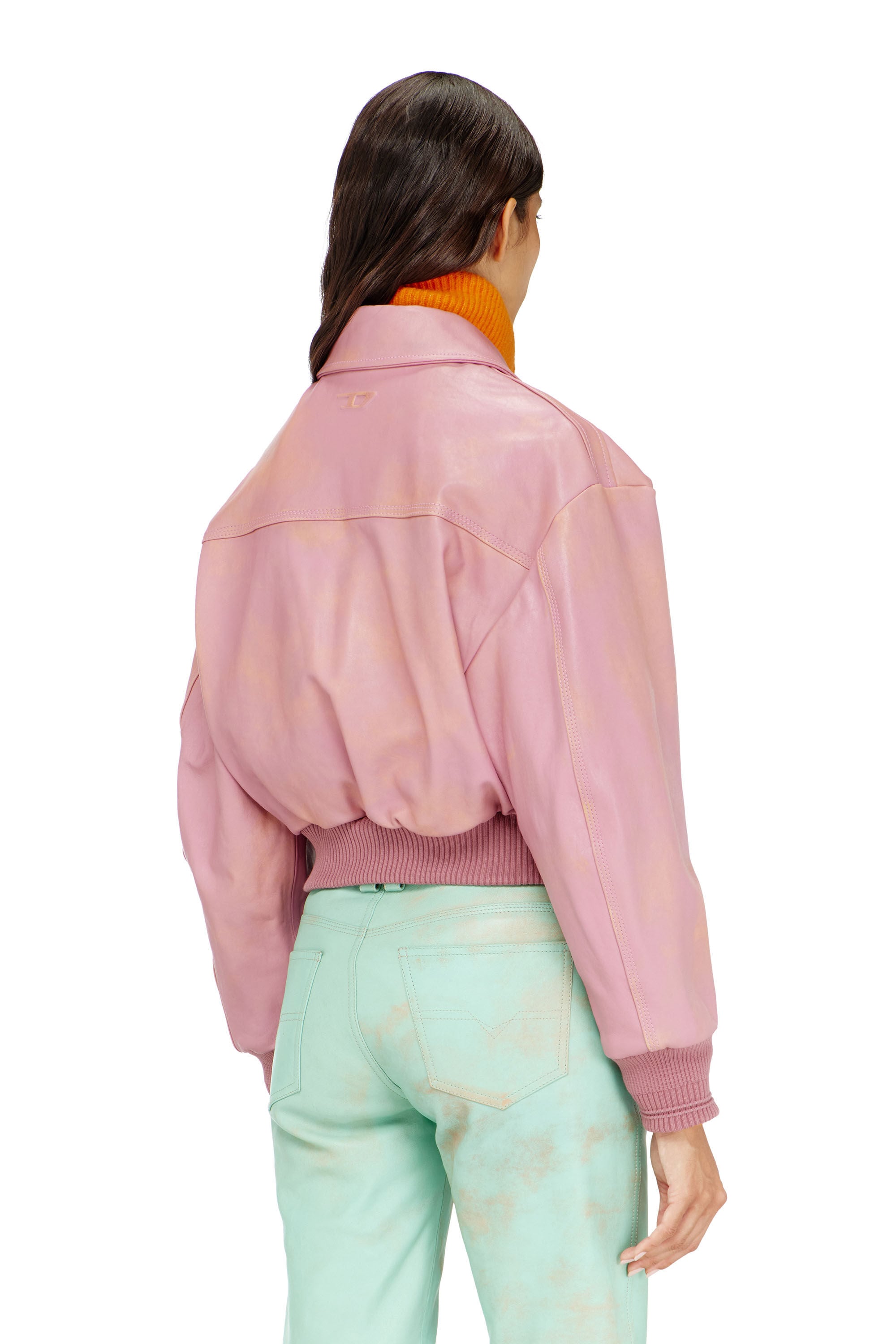 Diesel - L-AVIA, Damen Aviator-Jacke aus behandeltem Leder in null - 3