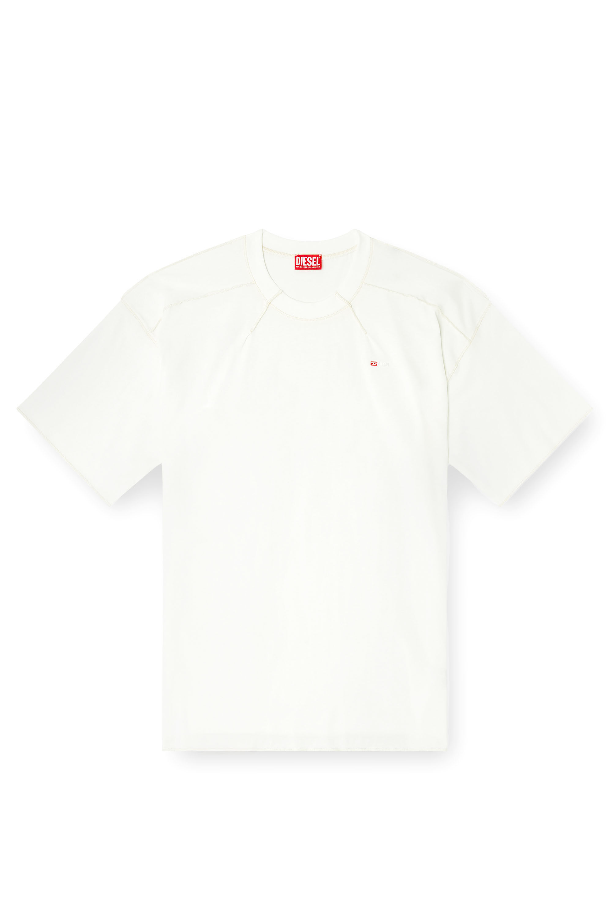 Diesel - T-CRAHOR-BOXT-T1, Herren Baumwoll-T-Shirt mit Mikrostickerei in Weiß - 2