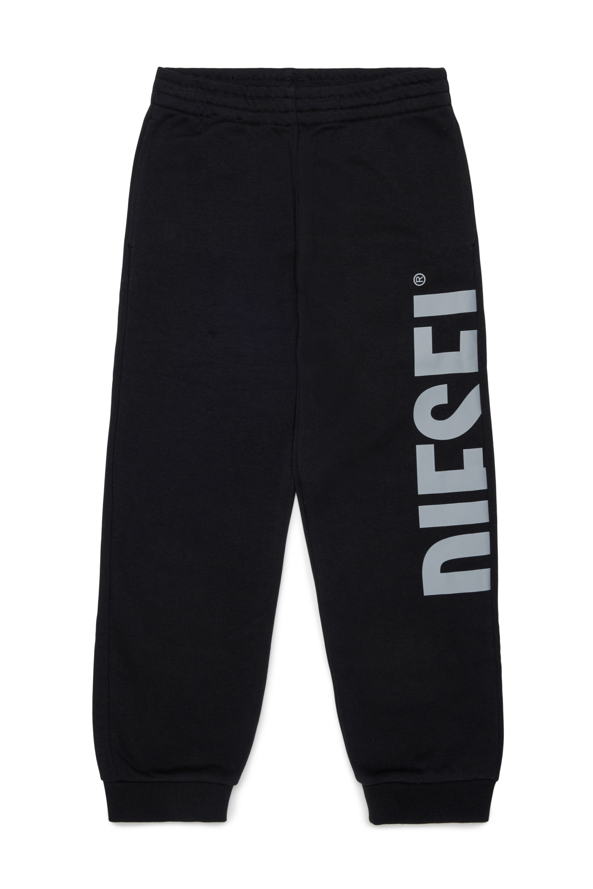 Diesel - PRES, Herren Sweatpants mit abgeschnittenem Logo-Print in Schwarz - 1