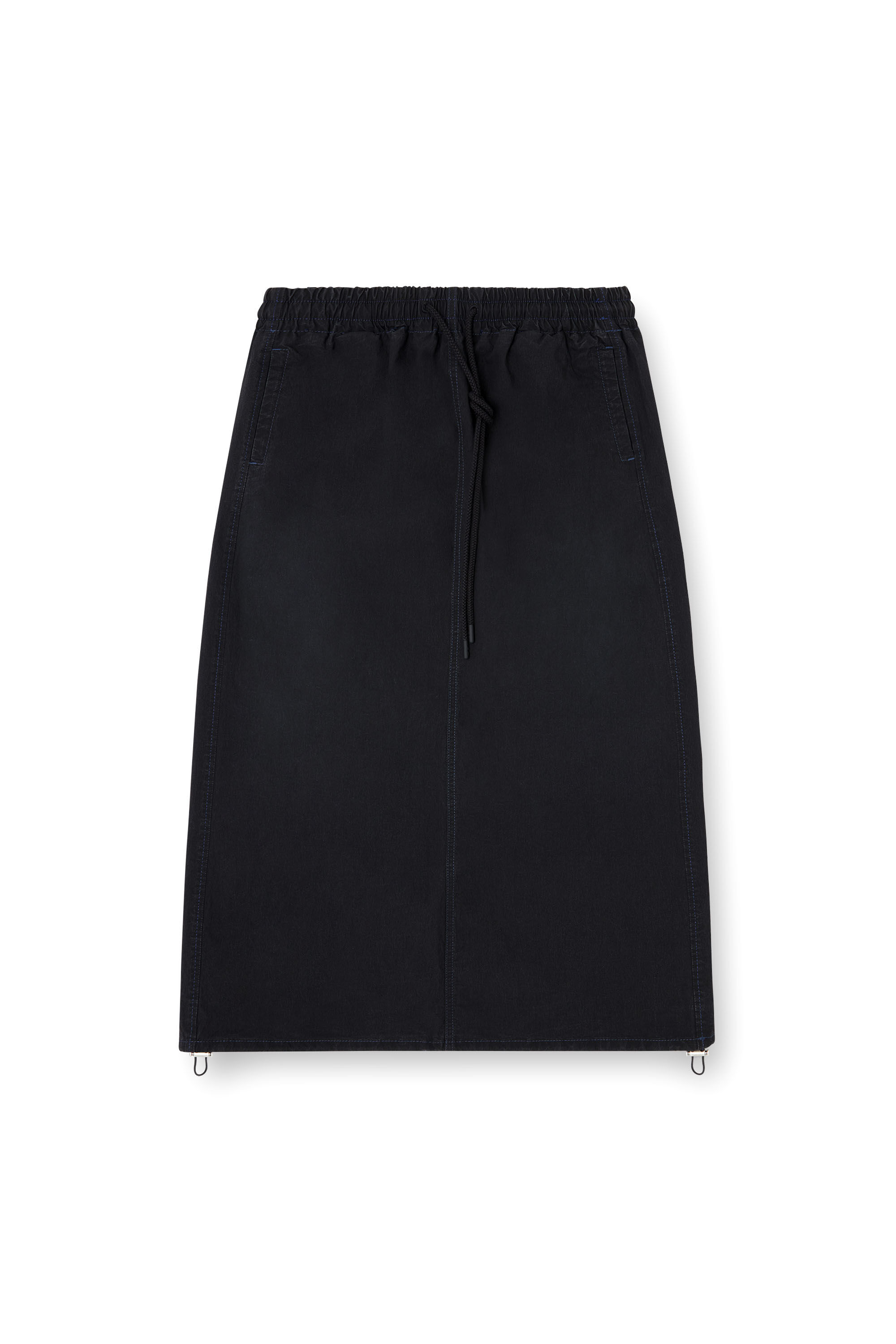Diesel - DE-OREN-C JOGG, Damen Midi-Rock aus technischem JoggJeans in Schwarz - 2