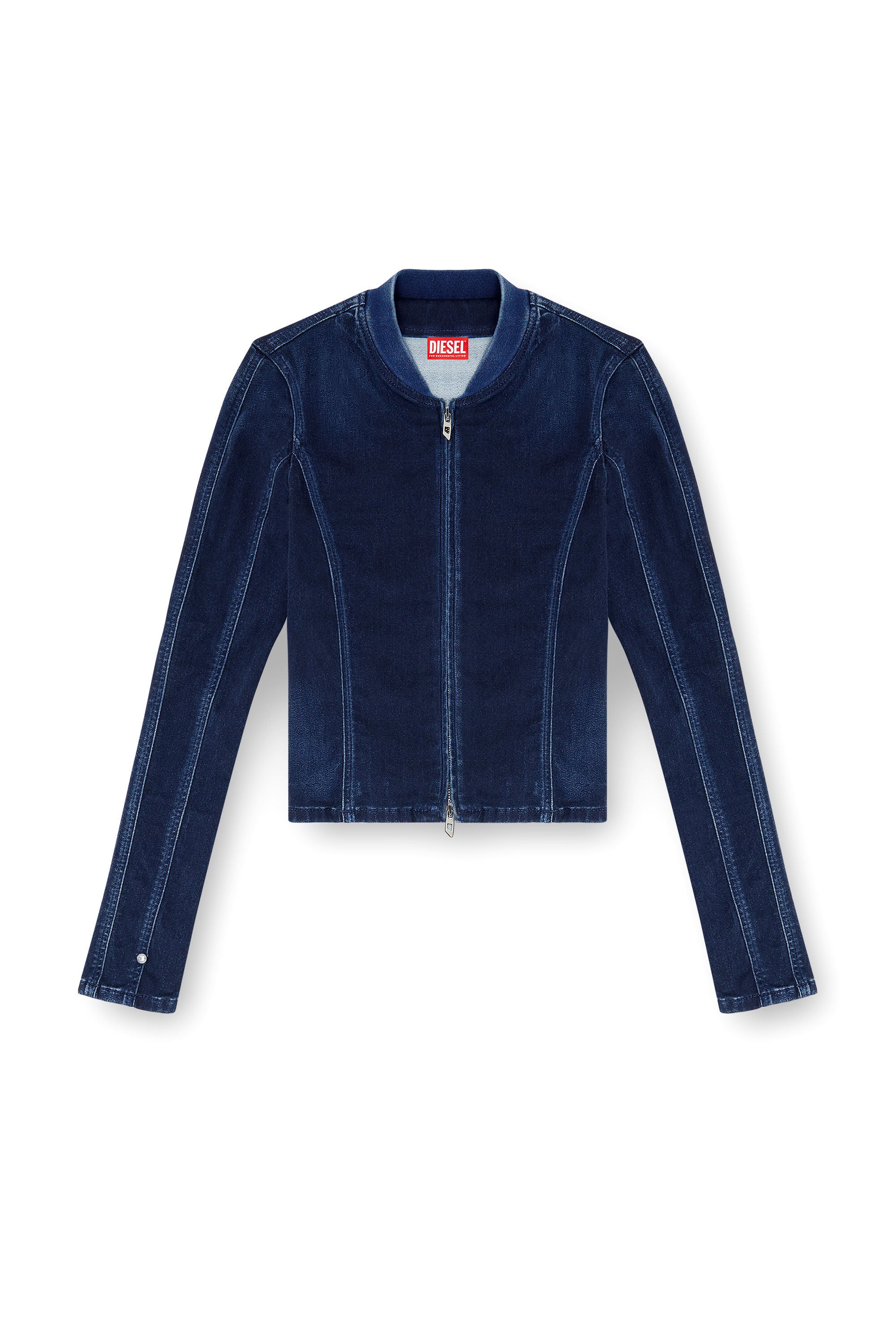 Diesel - DE-GARY-D JOGG, Damen Cropped jacket aus JoggJeans in Dunkelblau - 2