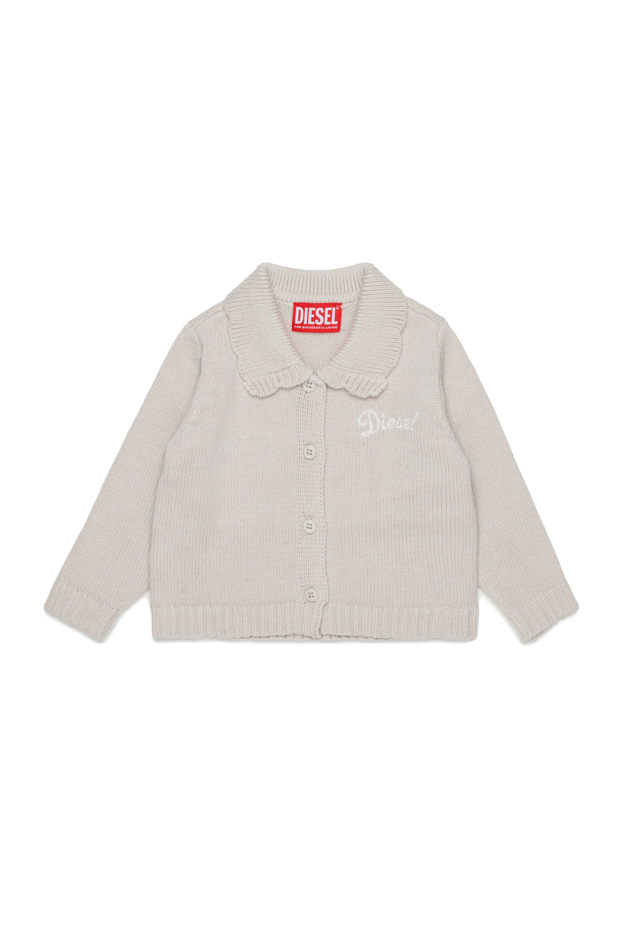 Diesel - KSCALOB, Damen Cardigan mit Kaschmiranteil und Muschelkragen in Wei&szlig; - 1
