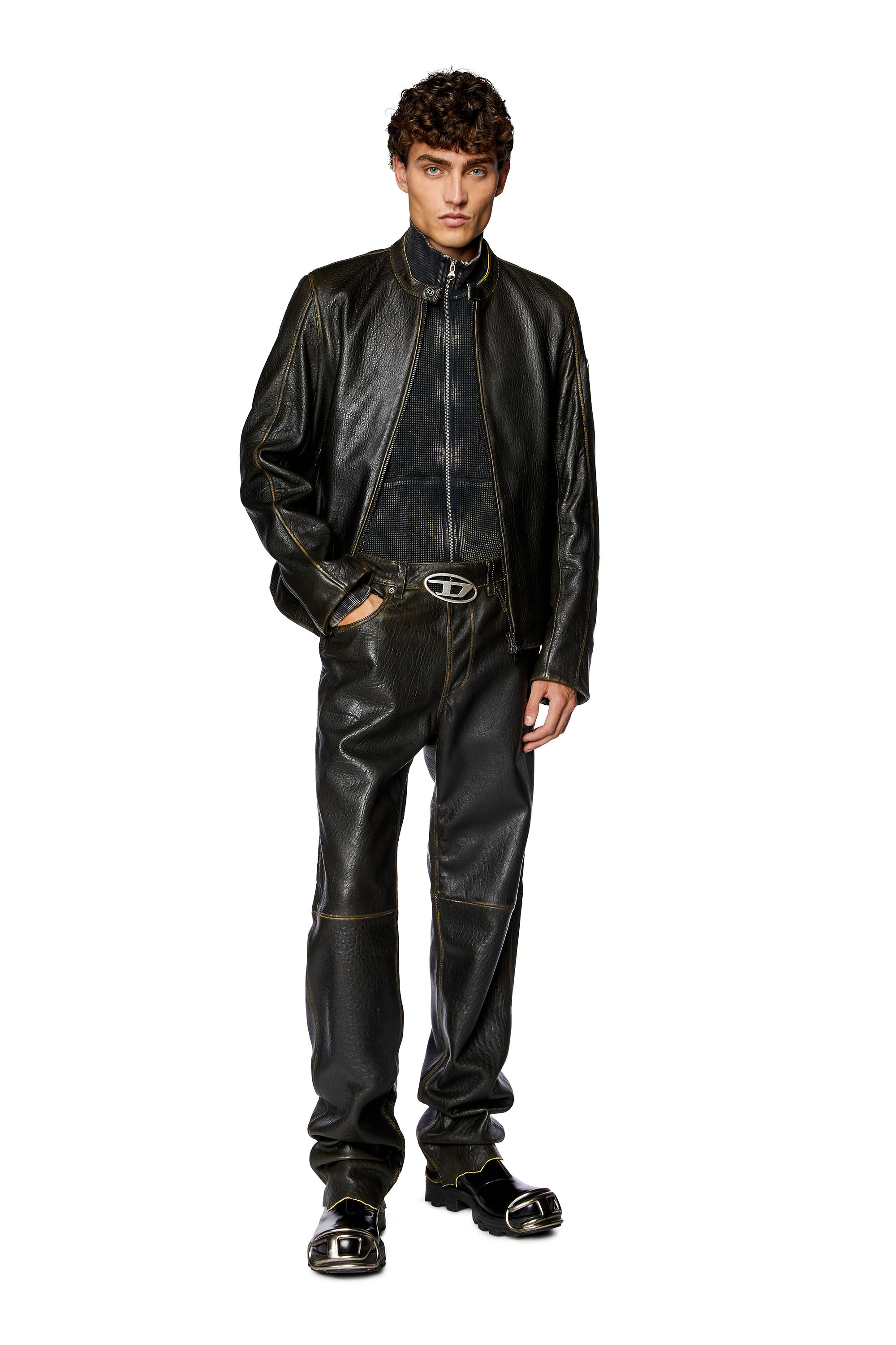 Diesel mens leather trousers hotsell