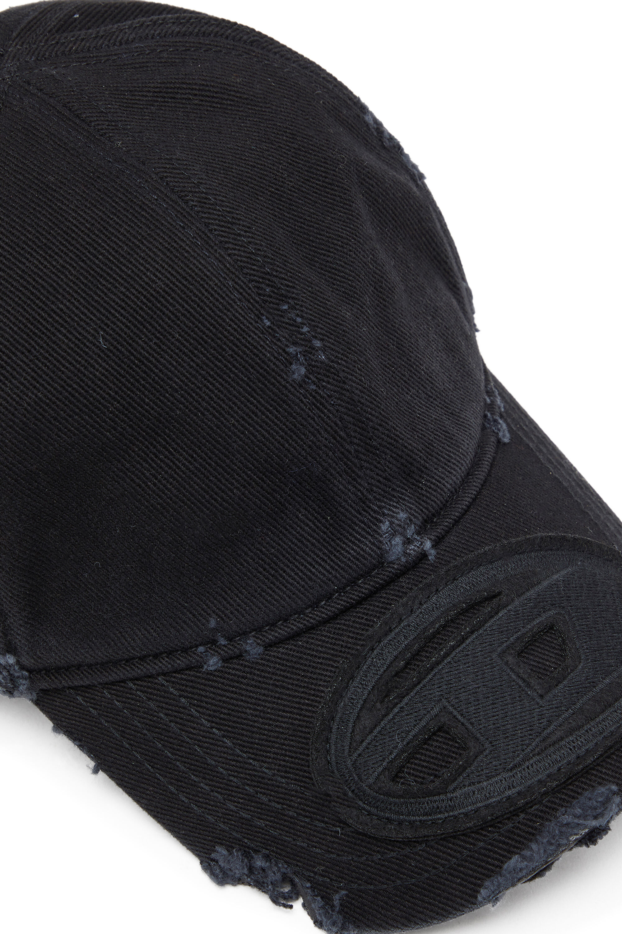Diesel - C-BIGDOV, Herren Cap aus baumwoll-twill mit distressed details in Schwarz - 3