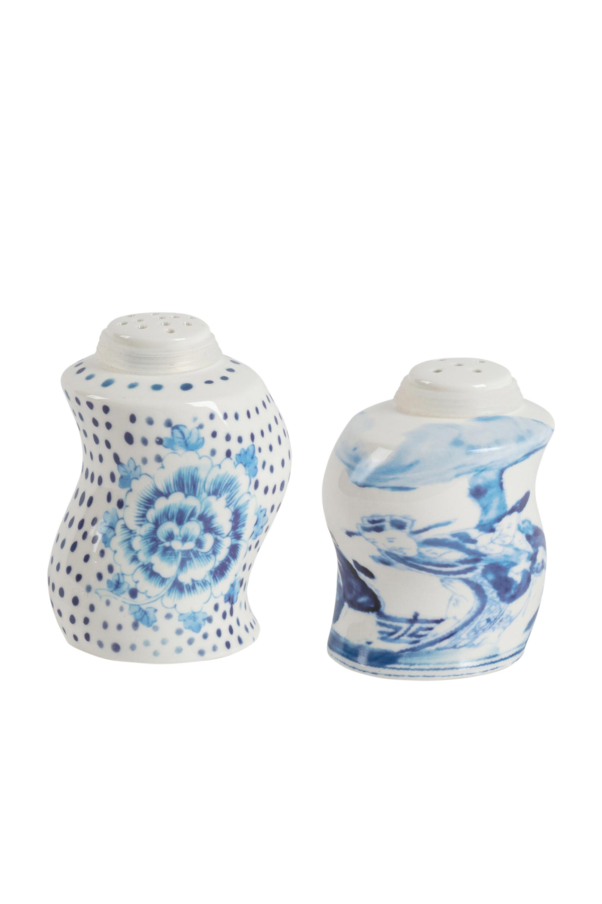 Diesel - 11289 PORCELAIN SPICES SHAKER SET "CLASS, Unisex Porzellan-gewürzstreuer-set in Weiss/Blau - 3