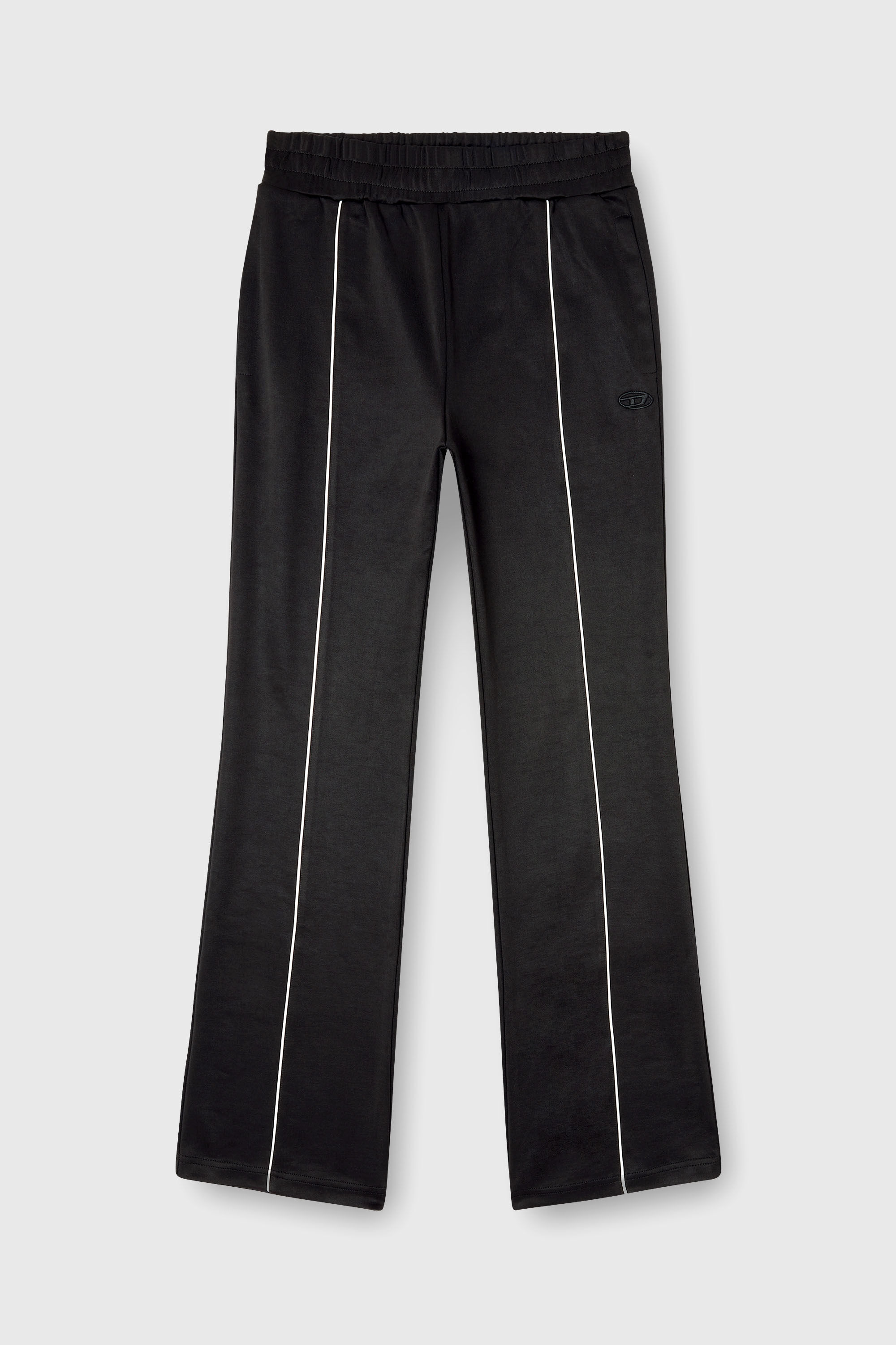 Diesel - P-LOCKINGIN-OD, Damen Trainingshose mit kontrastierender Paspel in Schwarz/Weiss - 2
