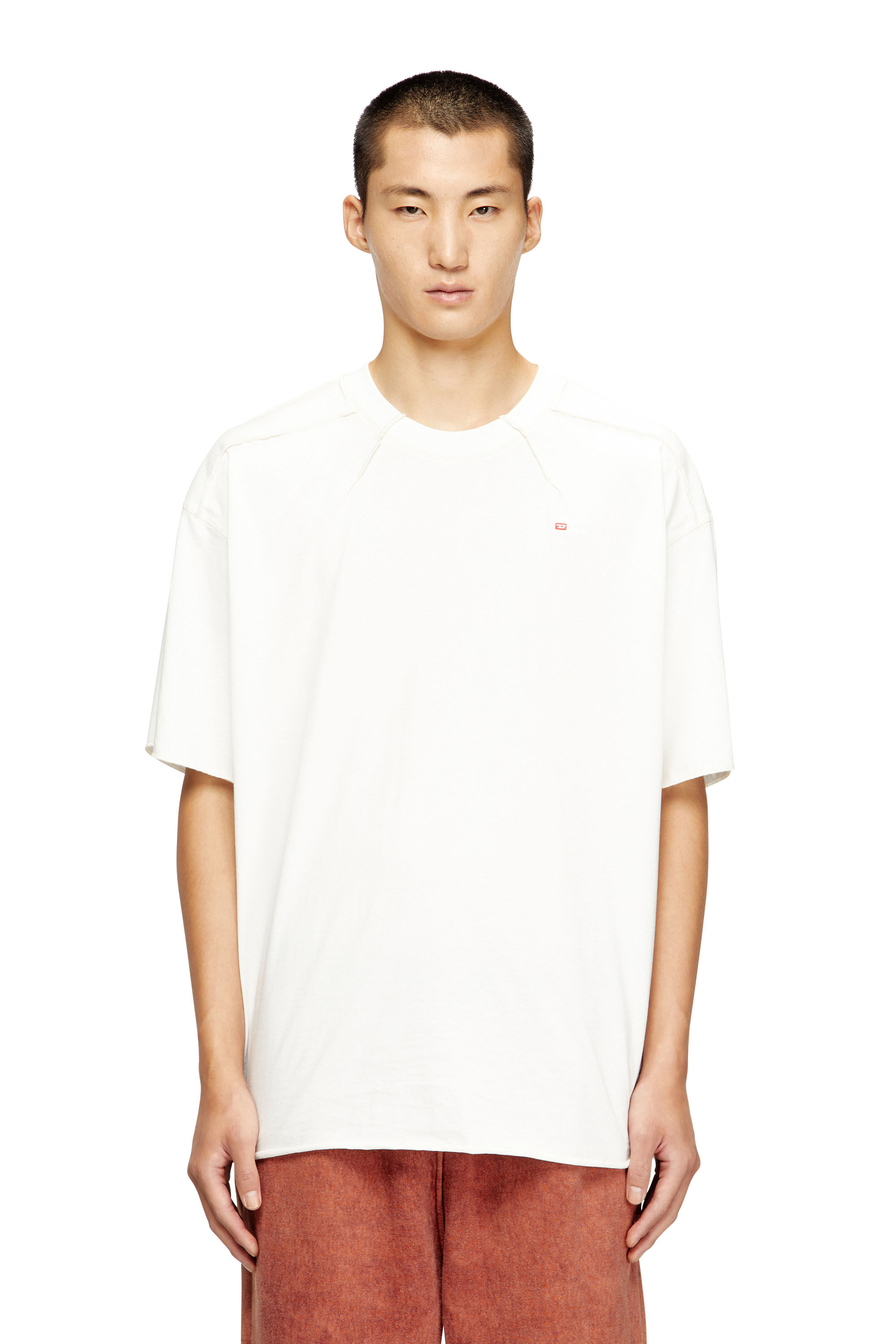 Diesel - T-CRAHOR-BOXT-T1, Herren Baumwoll-T-Shirt mit Mikrostickerei in Weiß - 3