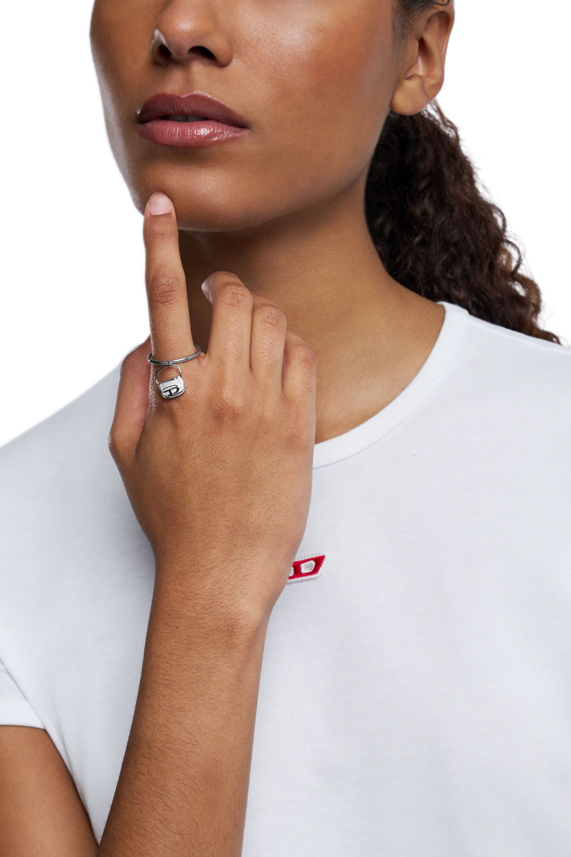 Diesel - DX1619040 JEWELLERY, Unisex Ring mit 1DR-Taschenanhänger aus Edelstahl in Silber - 4