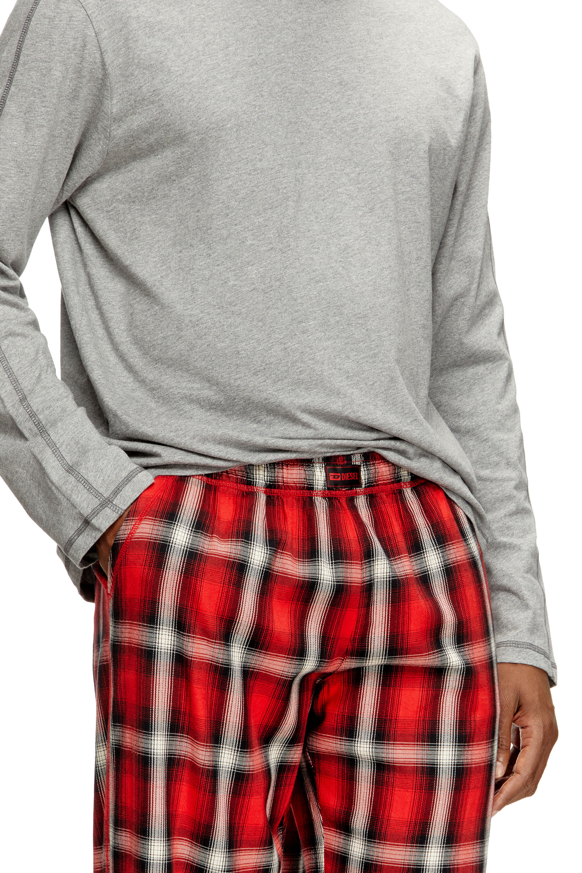 Diesel - KIT-LIAM, Herren Baumwoll-Pyjama-Set mit karierten Hosen in null - 3