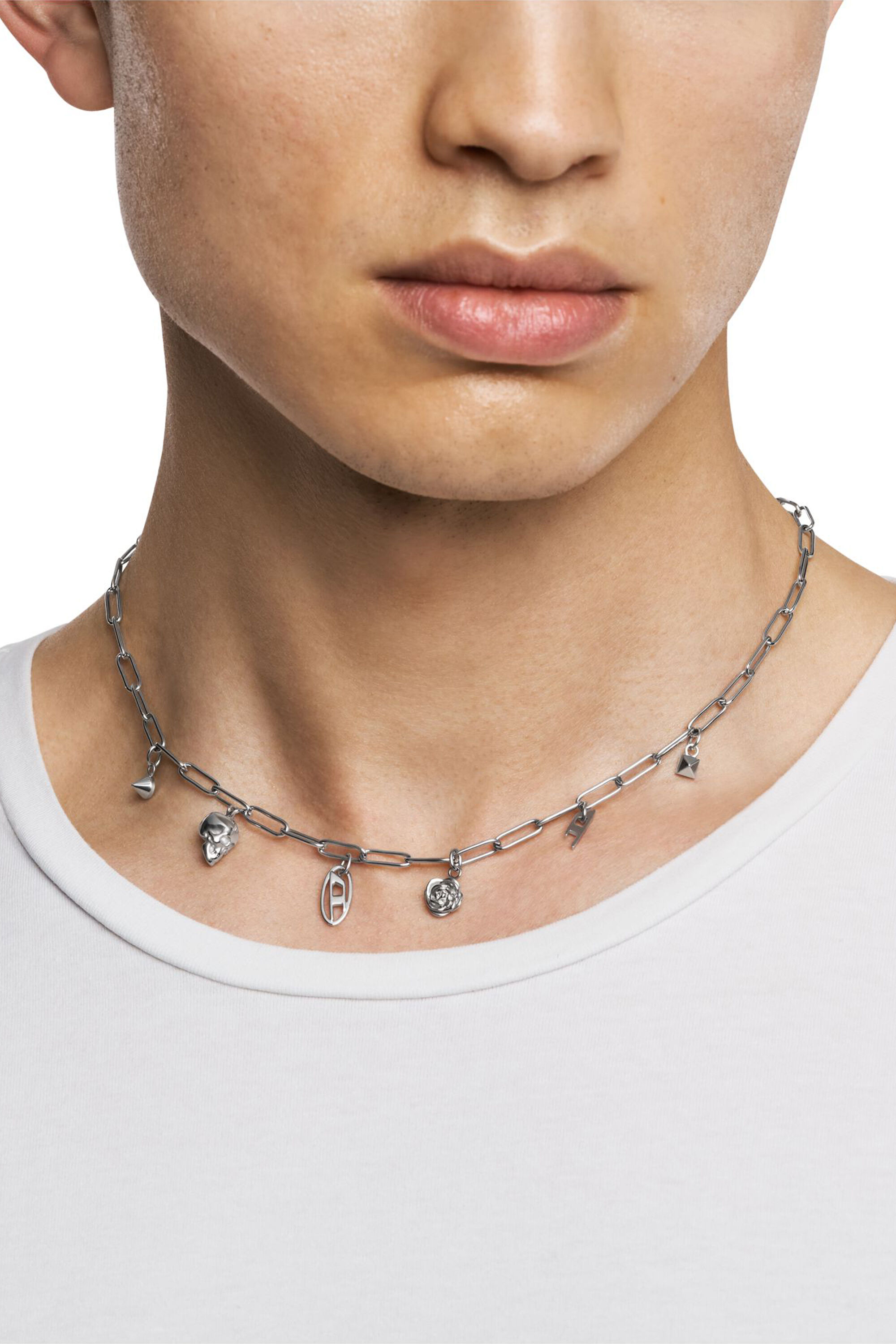 Diesel - DX1605040, Unisex Charm-Halskette aus Edelstahl in Silber - 4