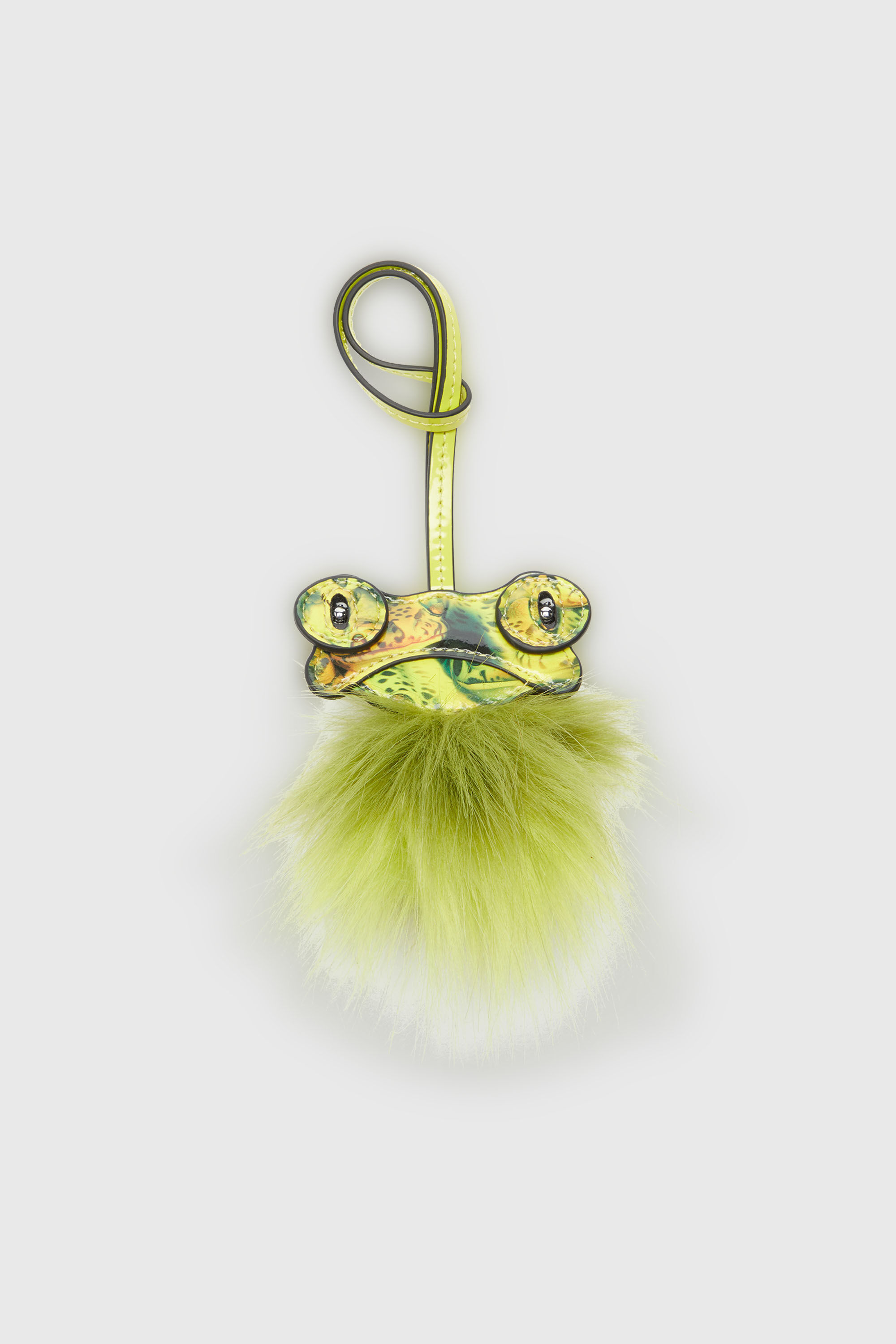 Diesel - FUR CHARMS III, Damen Frosch-Taschenanh&auml;nger mit flauschigem Schwanz in Gr&uuml;n - 5
