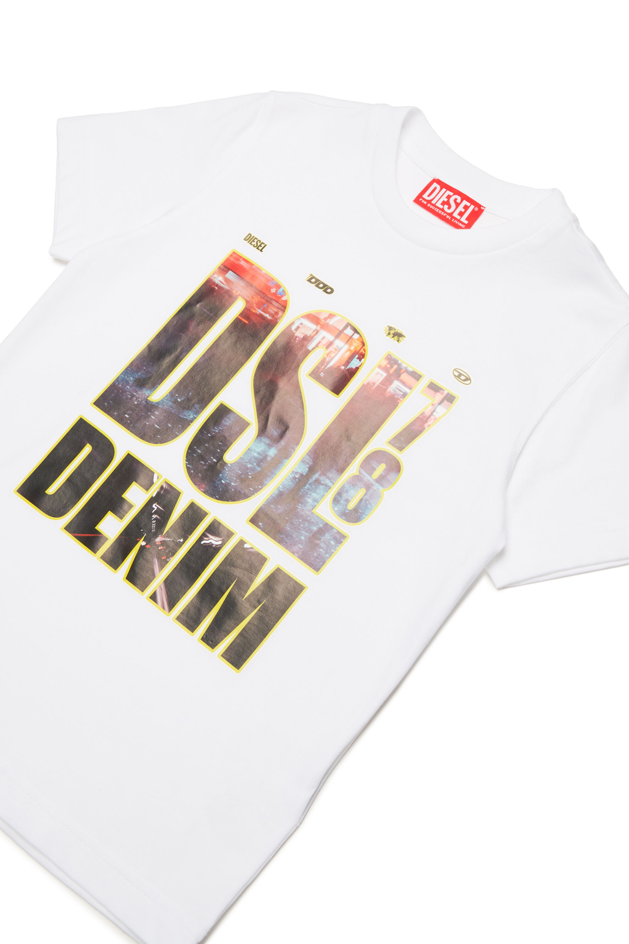 Diesel - TDIEGORL7, Man T-shirt with photo Diesel Denim 78 print in White - Image 3
