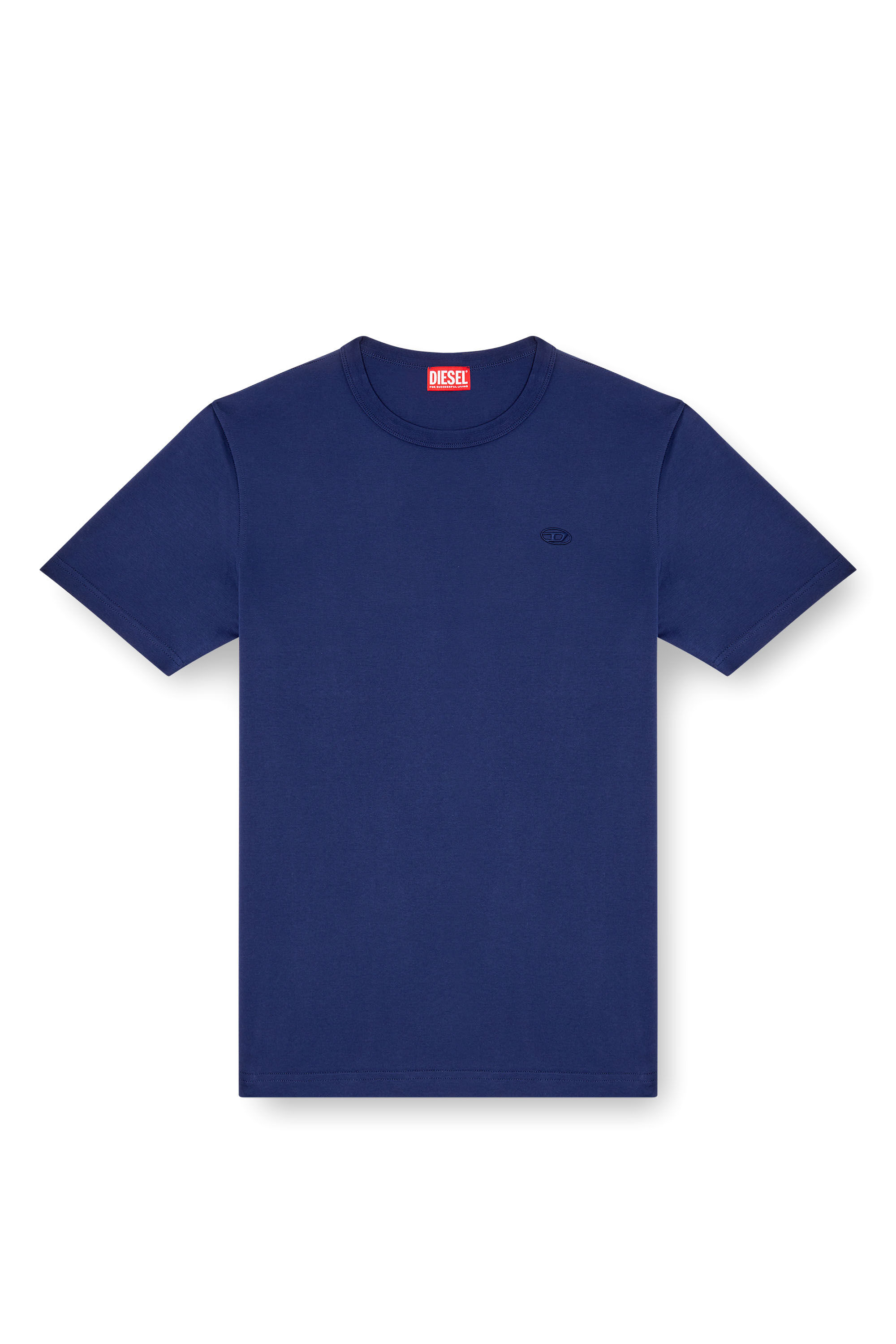 Diesel - T-ADJUST-SLITS-R17, Herren T-Shirt mit farblich abgestimmter Logo-Stickerei in Mitternachtsblau - 2