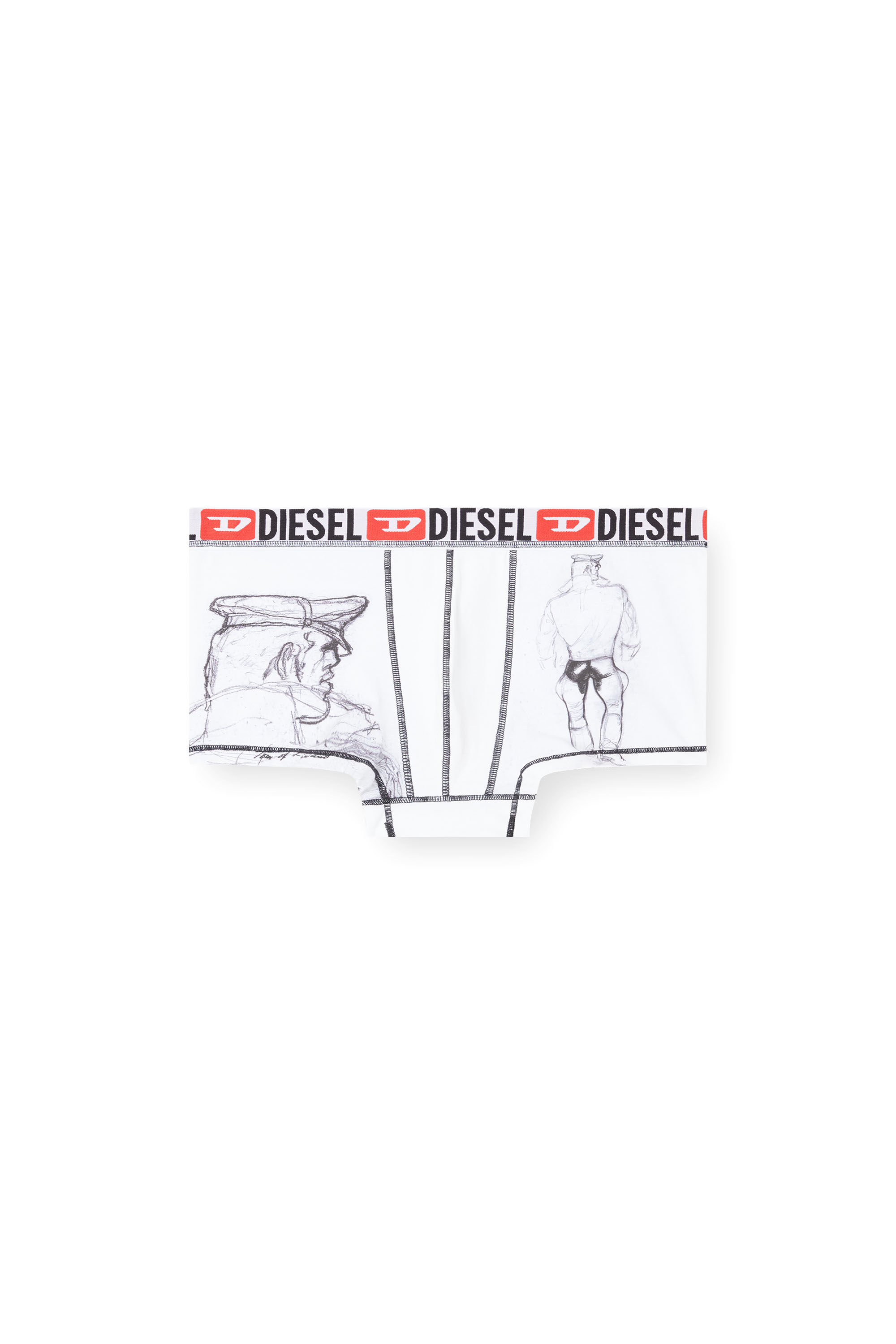 Diesel - PR-DAMIEN, Herren Boxershorts mit Skizzeneffekt-Print in Weiß - 2