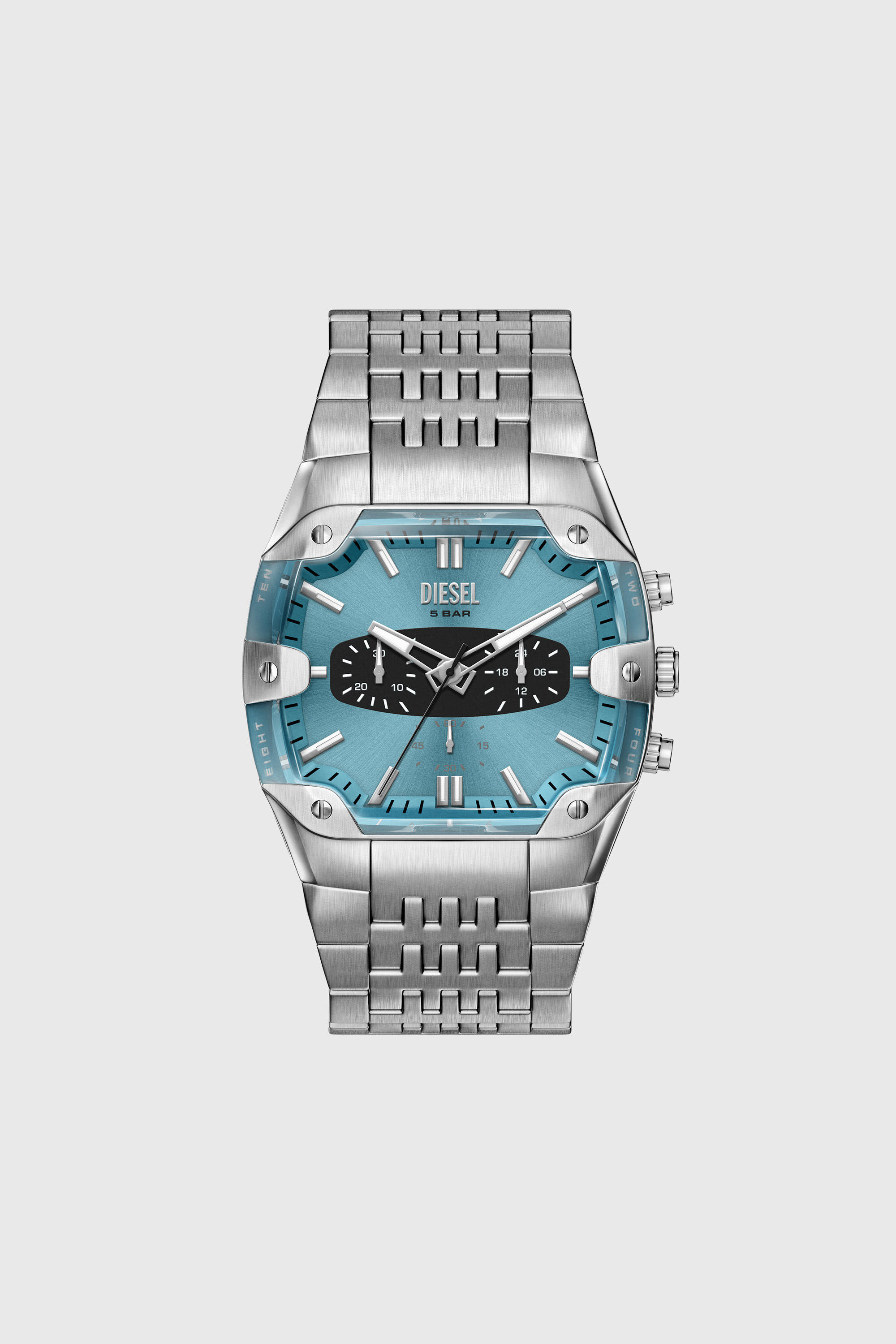 Diesel - DZ4725 WATCH, Herren Spiked Cushion Uhr aus Edelstahl in Silber - 1
