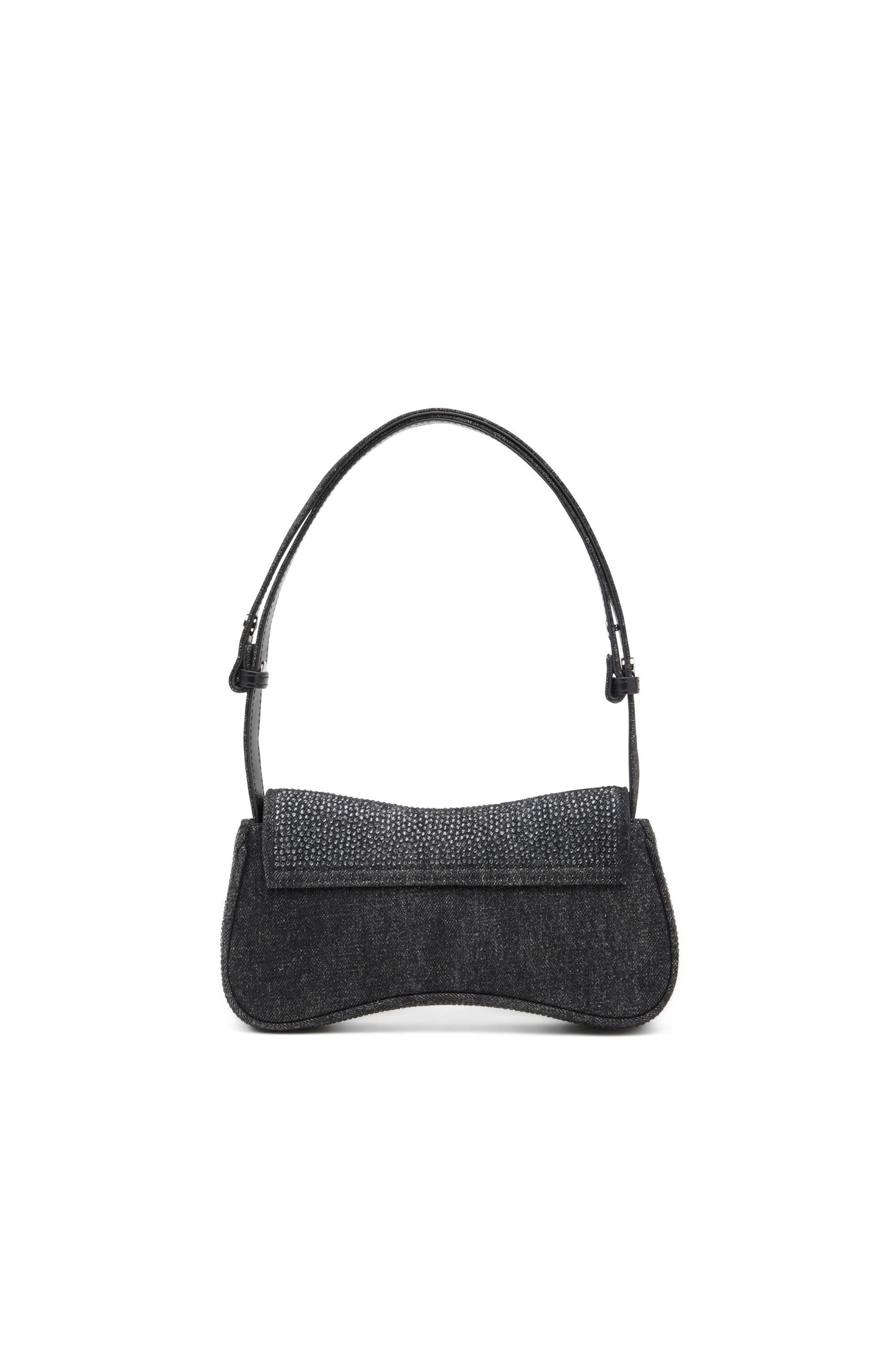 Diesel - PLAY CLUTCH, Damen Play-Clutch aus Strass-Denim in Schwarz - 3