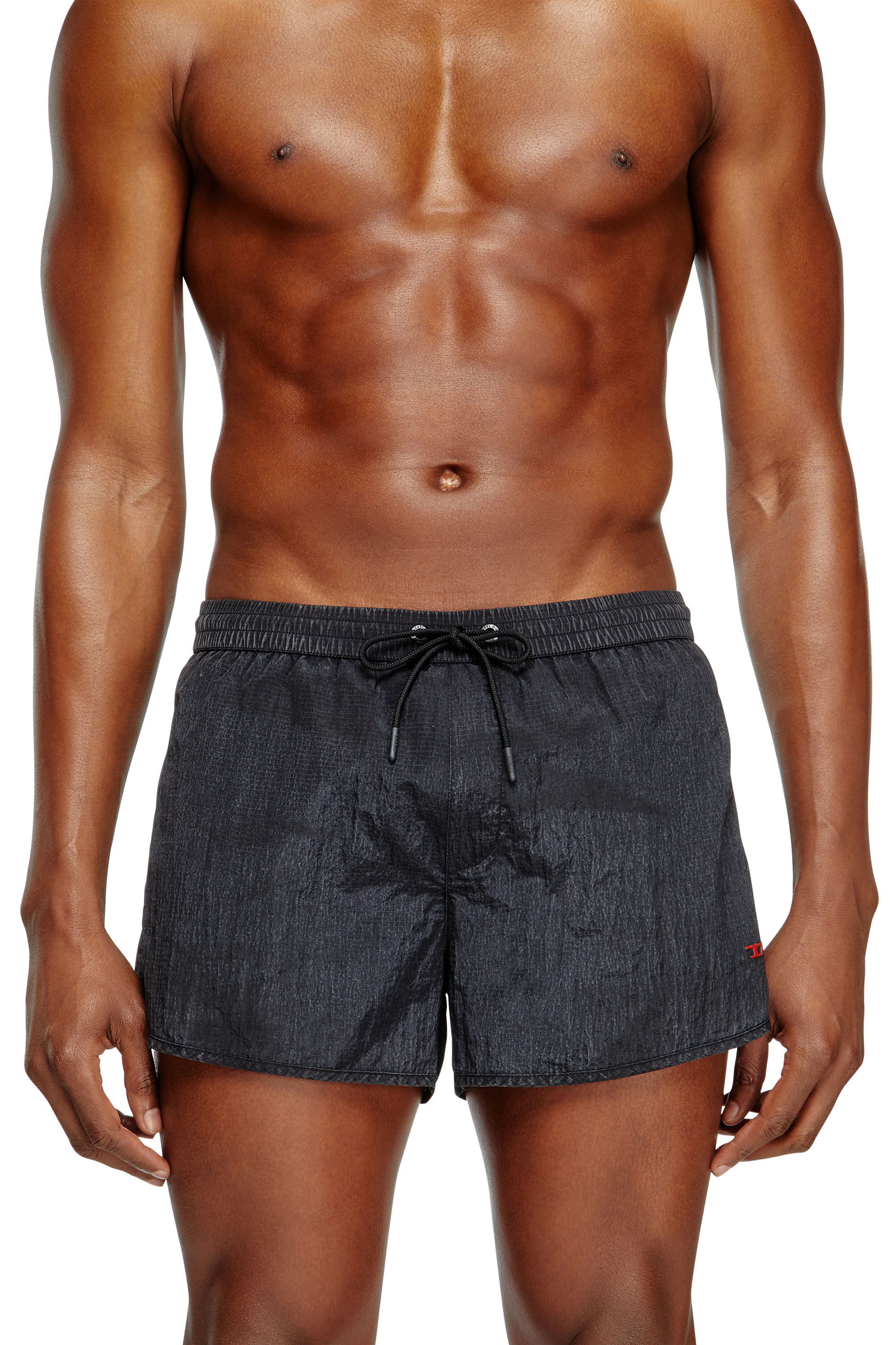 Diesel - OLIVER-30-D-POP, Herren Badeshorts aus behandeltem Ripstop in Schwarz - 1