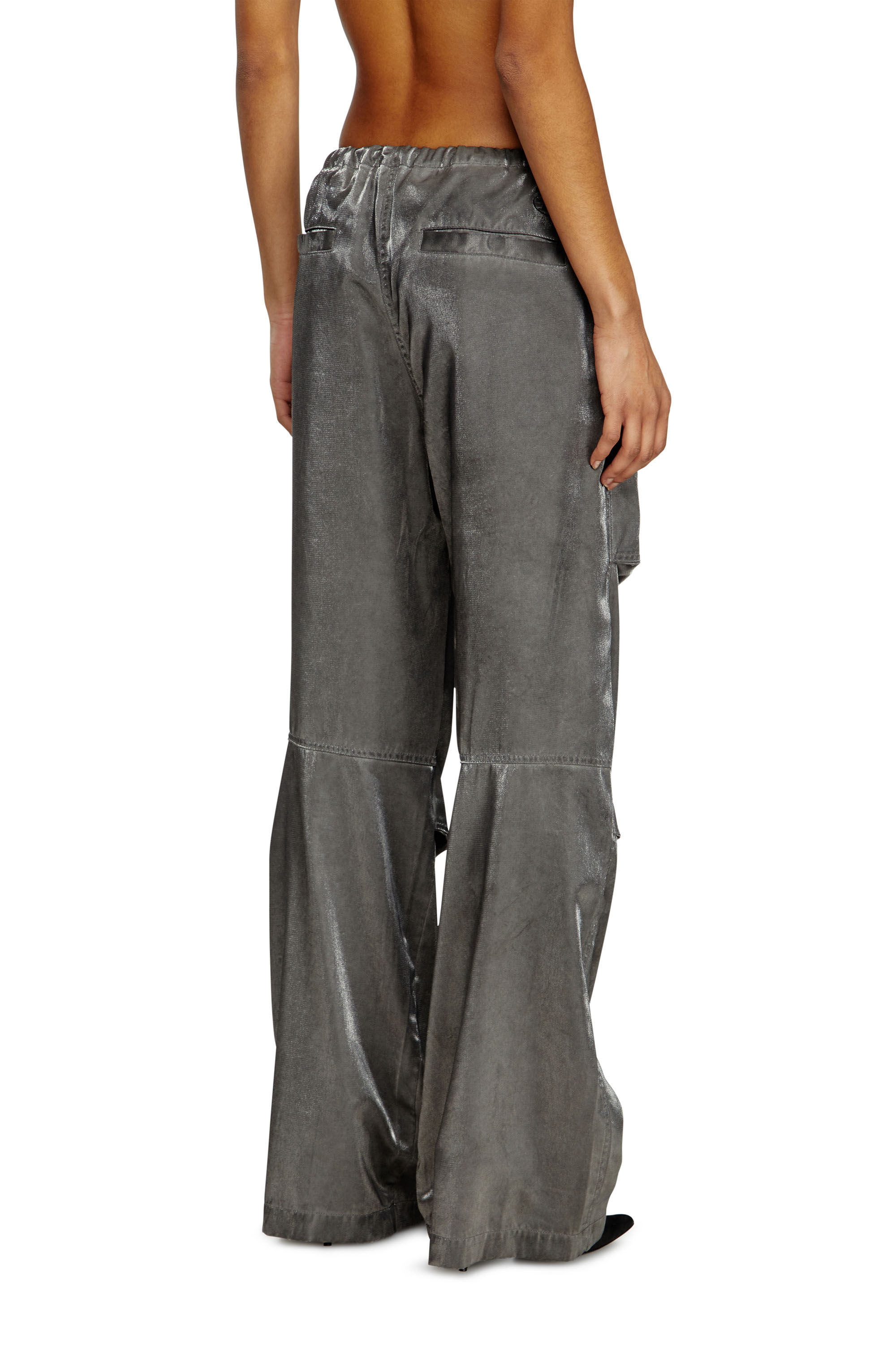 Women's Satin cargo pants | Grey | Diesel