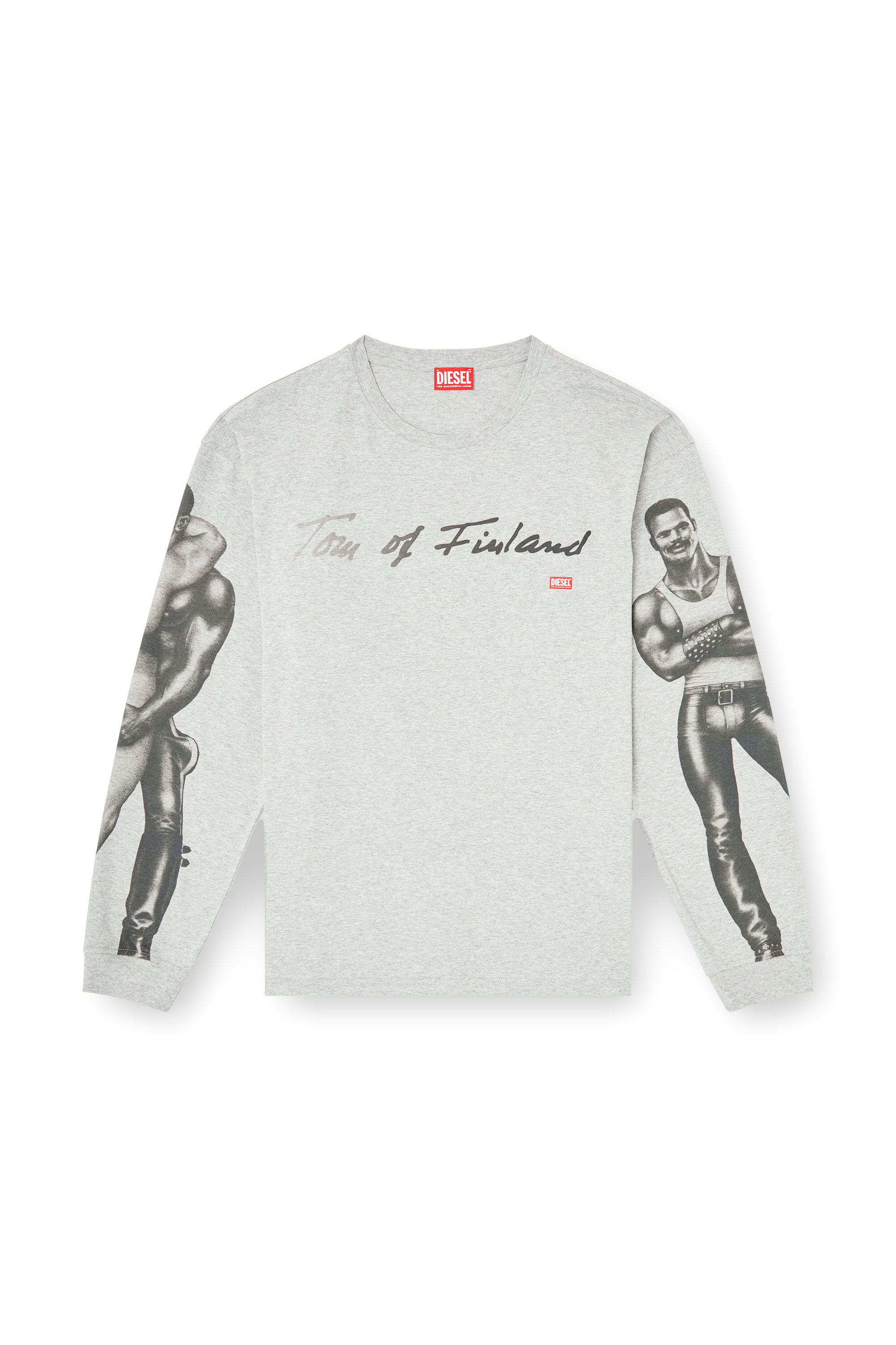 Diesel - PR-T-BOXT-LS-TOM25, Unisex Langarm-T-Shirt mit Grafik-Print in Grau - 2