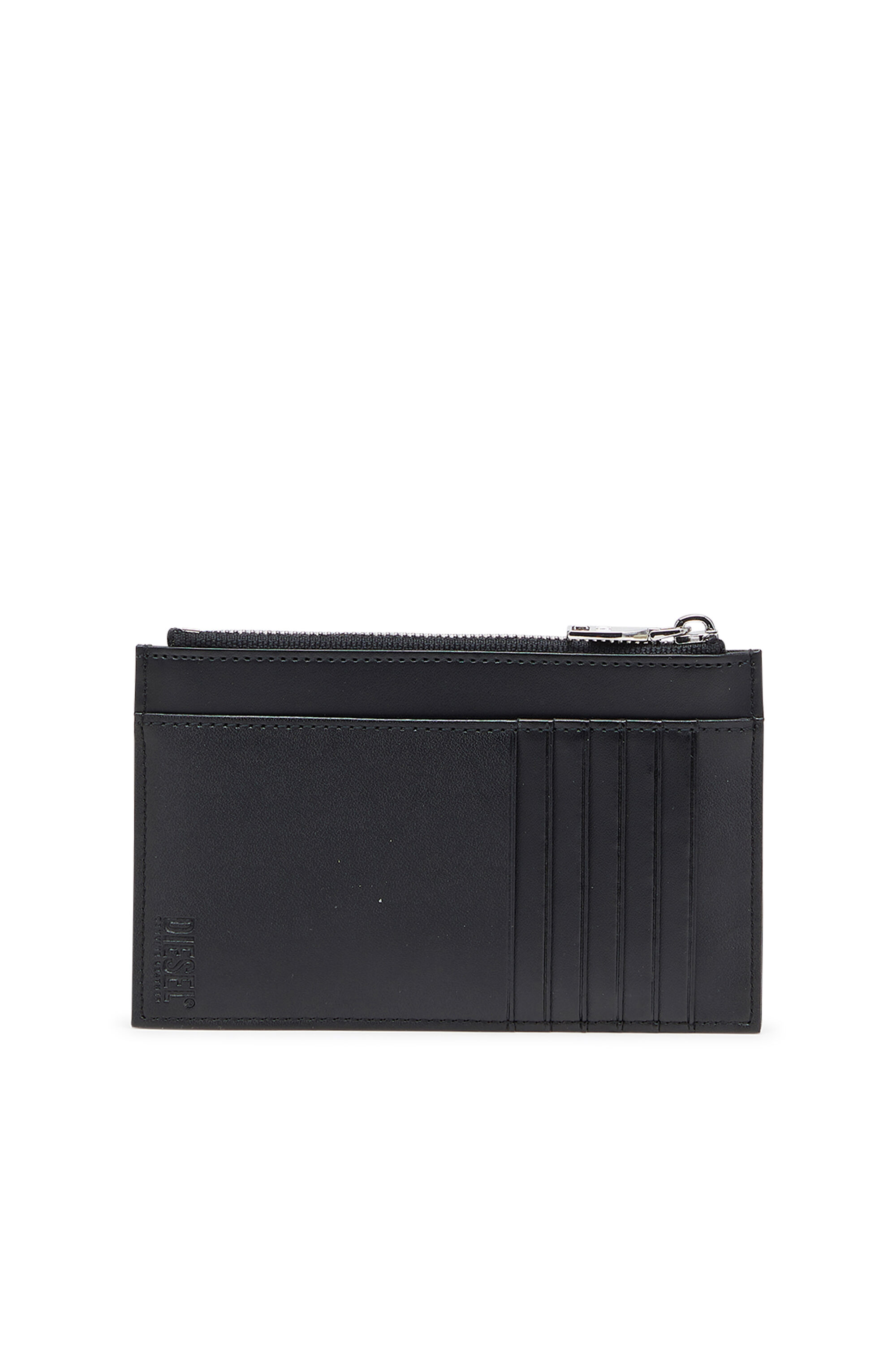 Diesel - D-LOGO 2.0 CARD CASE VI, Herren Kartenetui aus Leder mit zip-fach in Schwarz - 2