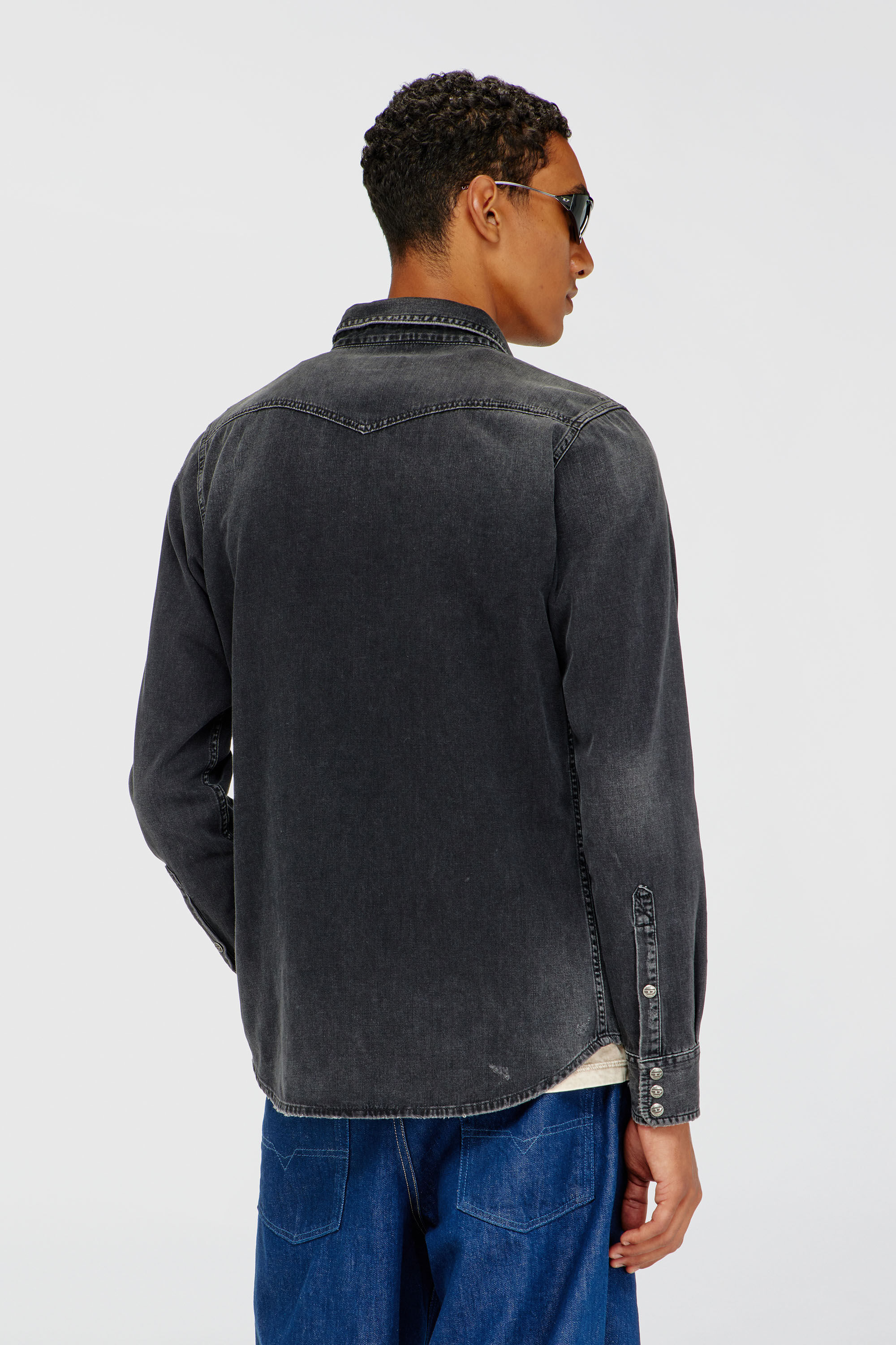 Diesel - D-VEGA, Herren Overshirt aus Denim in Schwarz - 4