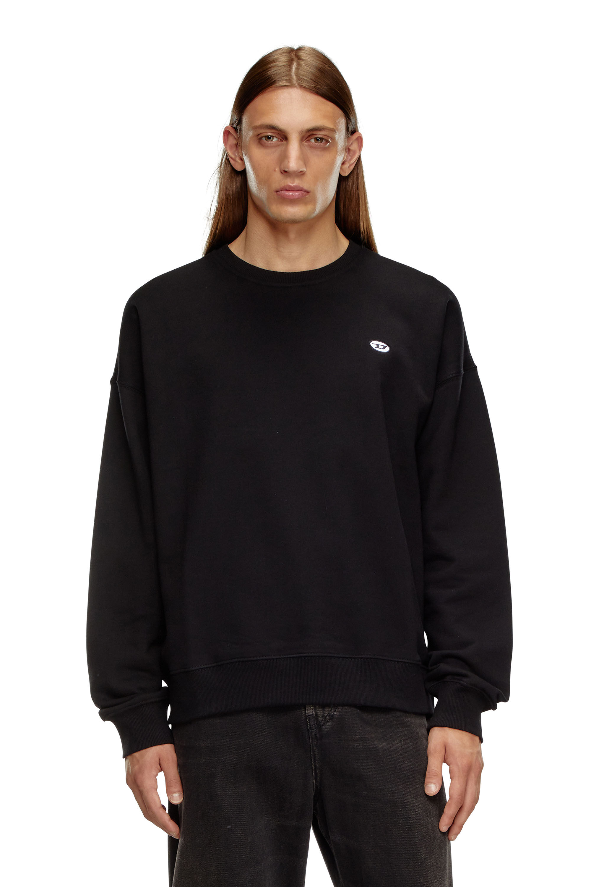 Diesel - S-ROB-DOVAL-PJ, Man's Sweatshirt with oval D patch in Black - 3