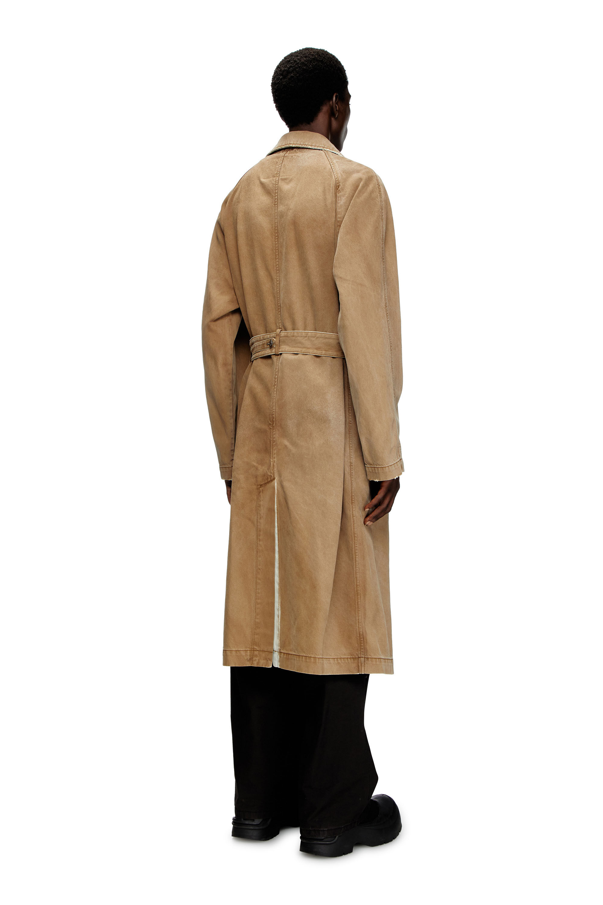 Women's Trench coat in overdirt denim | Brown | Diesel