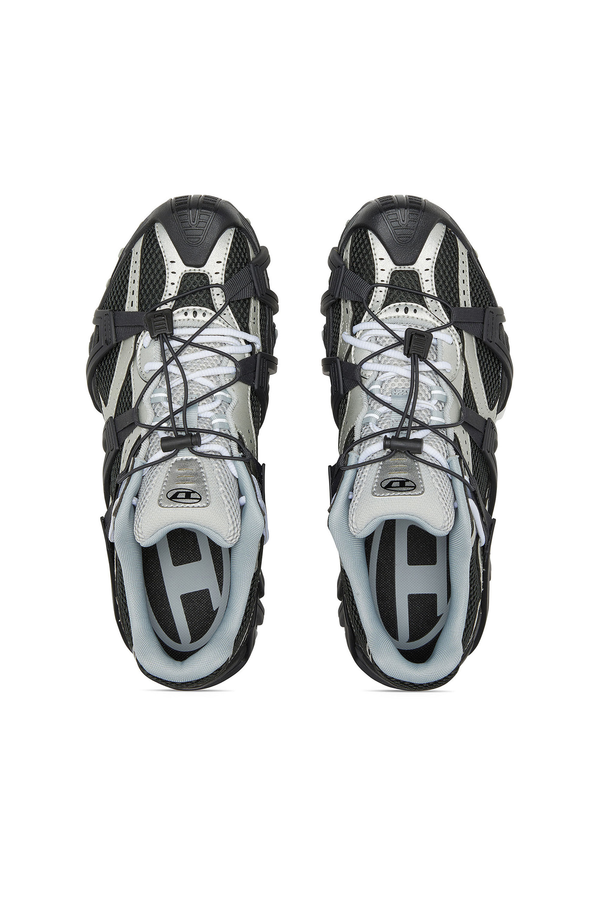 Diesel - S-PROTOTYPE CR LACE X, Man S-Prototype Cr-Mesh and PU sneakers with double lacing in Multicolor - Image 4