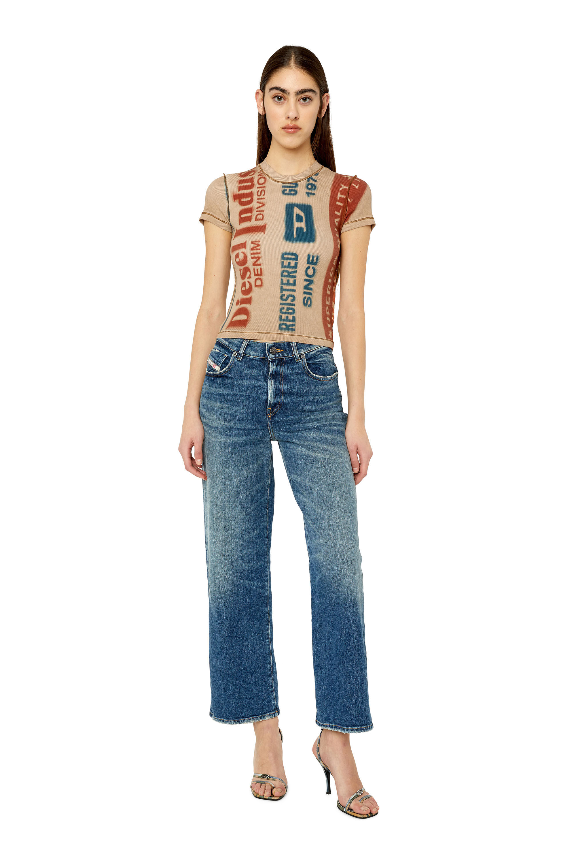 Diesel - 2000 Widee 007L1 Bootcut and Flare Jeans, Mittelblau - Image 1