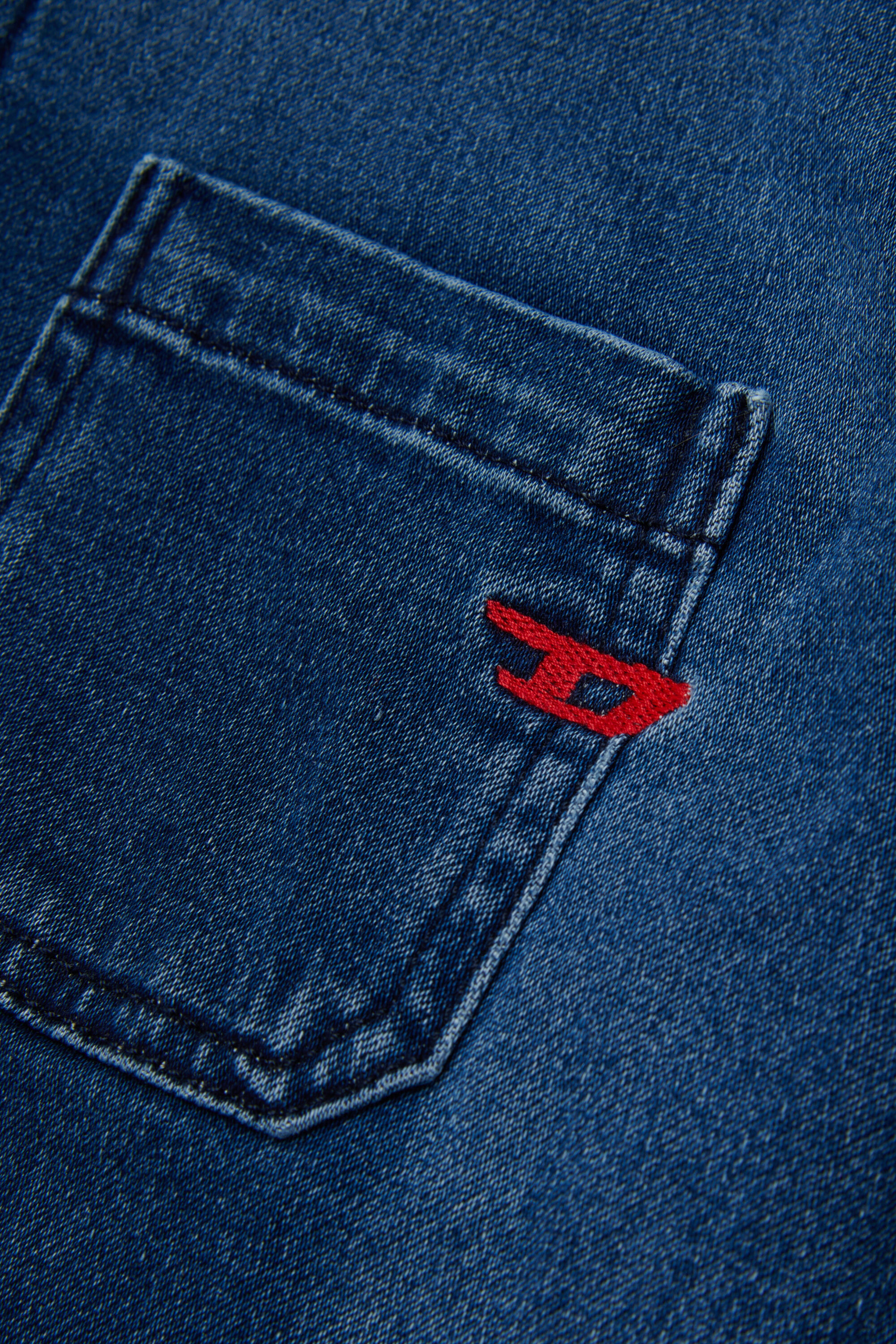 Diesel - CAMPS-OVER JJJ, Man's Hooded shirt in shadow-effect JoggJeans in Dark Blue - 4