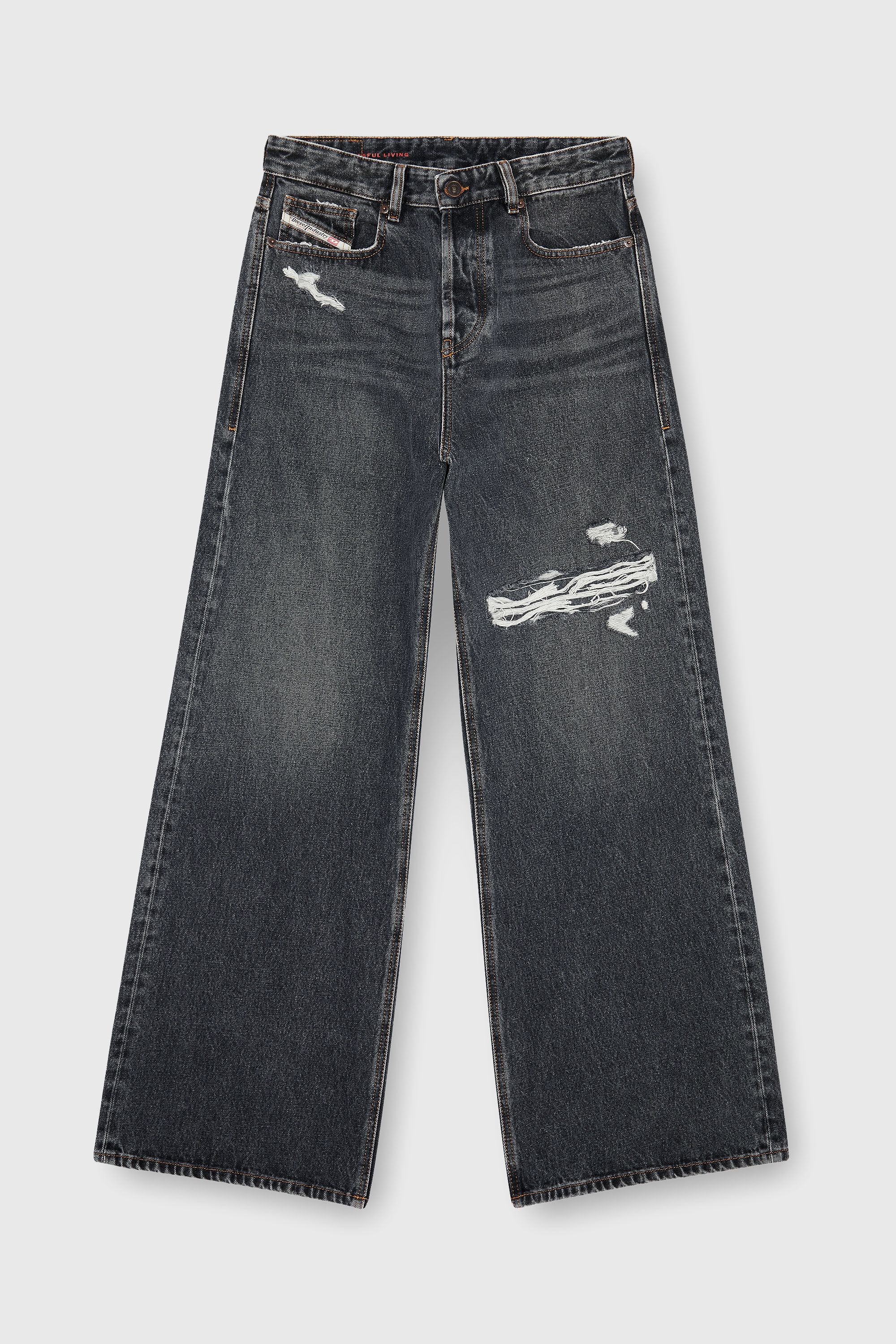 Diesel - Unisex Relaxed Jeans 1996 D-Sire 007F6, Schwarz/Dunkelgrau - 6