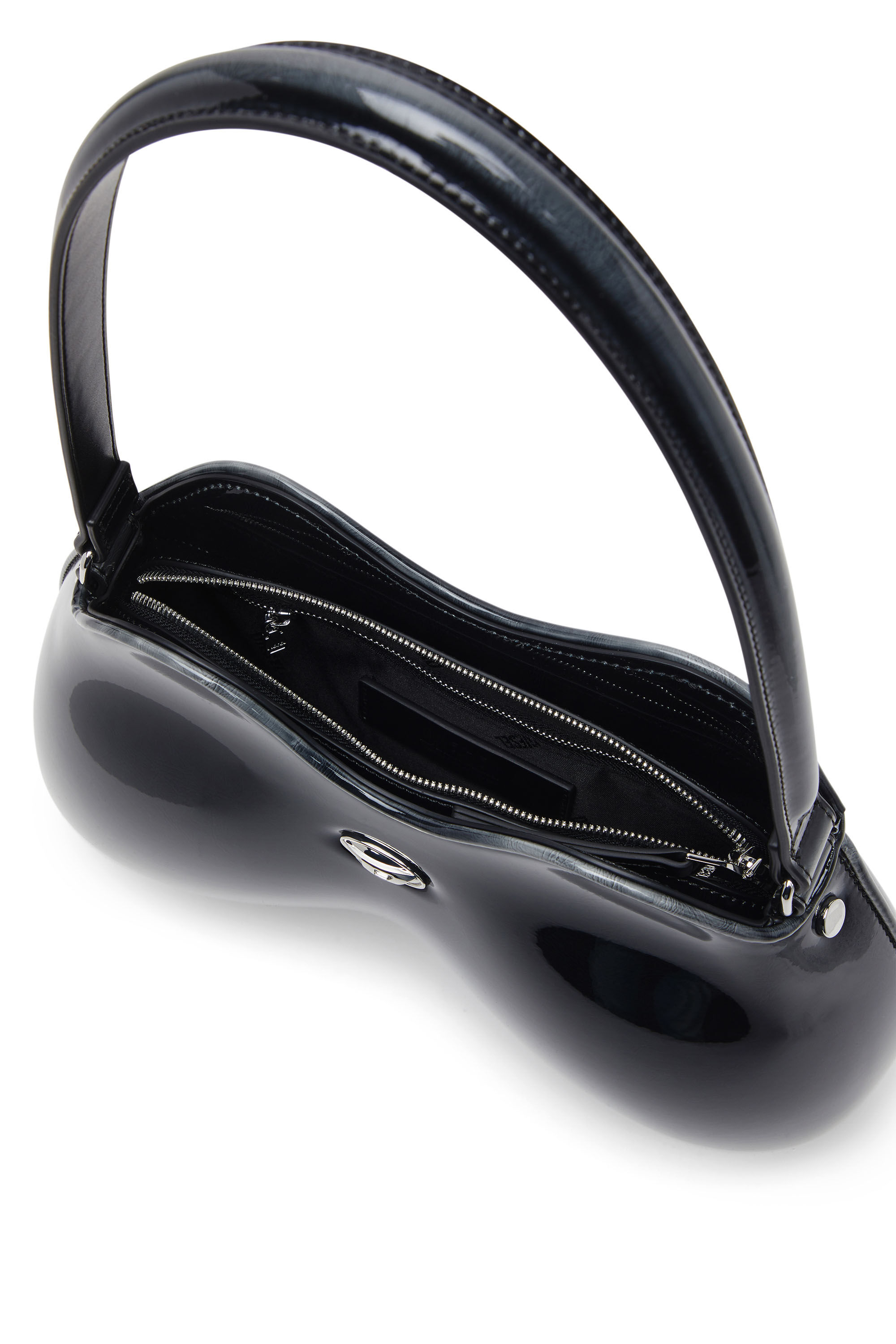 Diesel - DOUBLE-D SHOULDER, Damen Feste Schultertasche mit aus glänzendem Dégradé-PU in Schwarz - 5