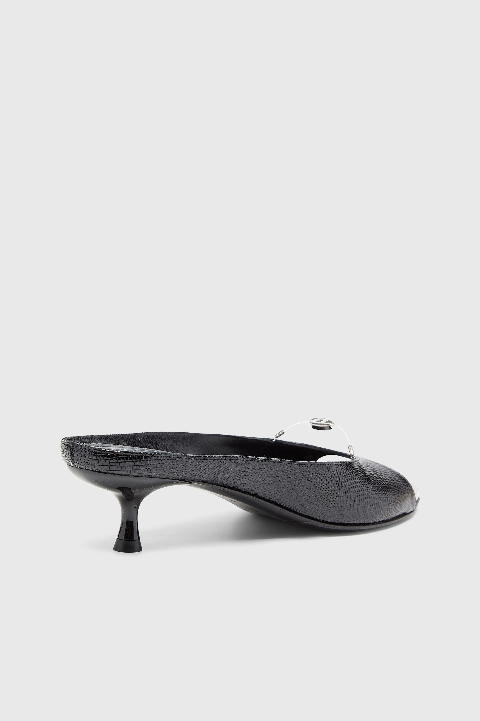 Diesel - D-DIAM'S-SA-40, Damen D-Diam's &ndash; Lederpantolette mit schwebendem Oval-D in Schwarz - 5