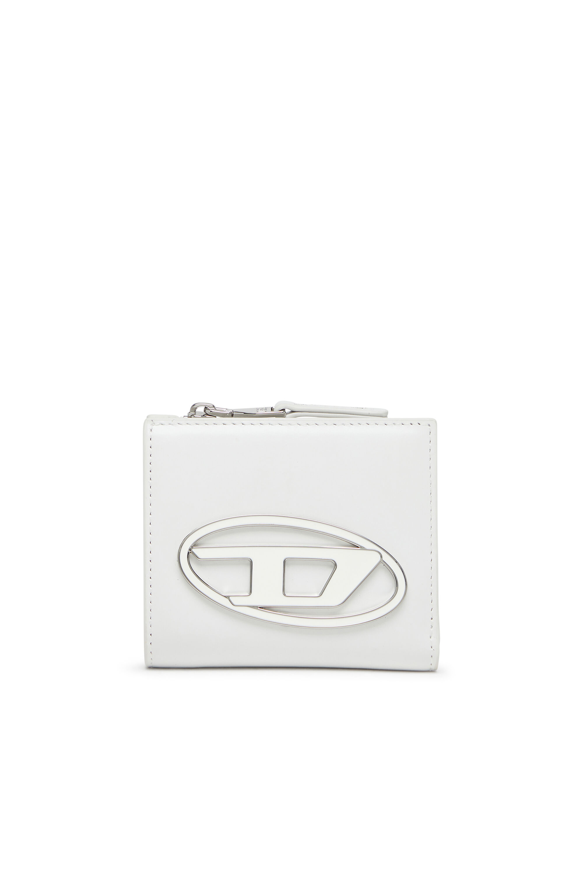 Diesel - 1DR BI FOLD ZIP L, Damen Faltportemonnaie aus Leder in Weiß - 1