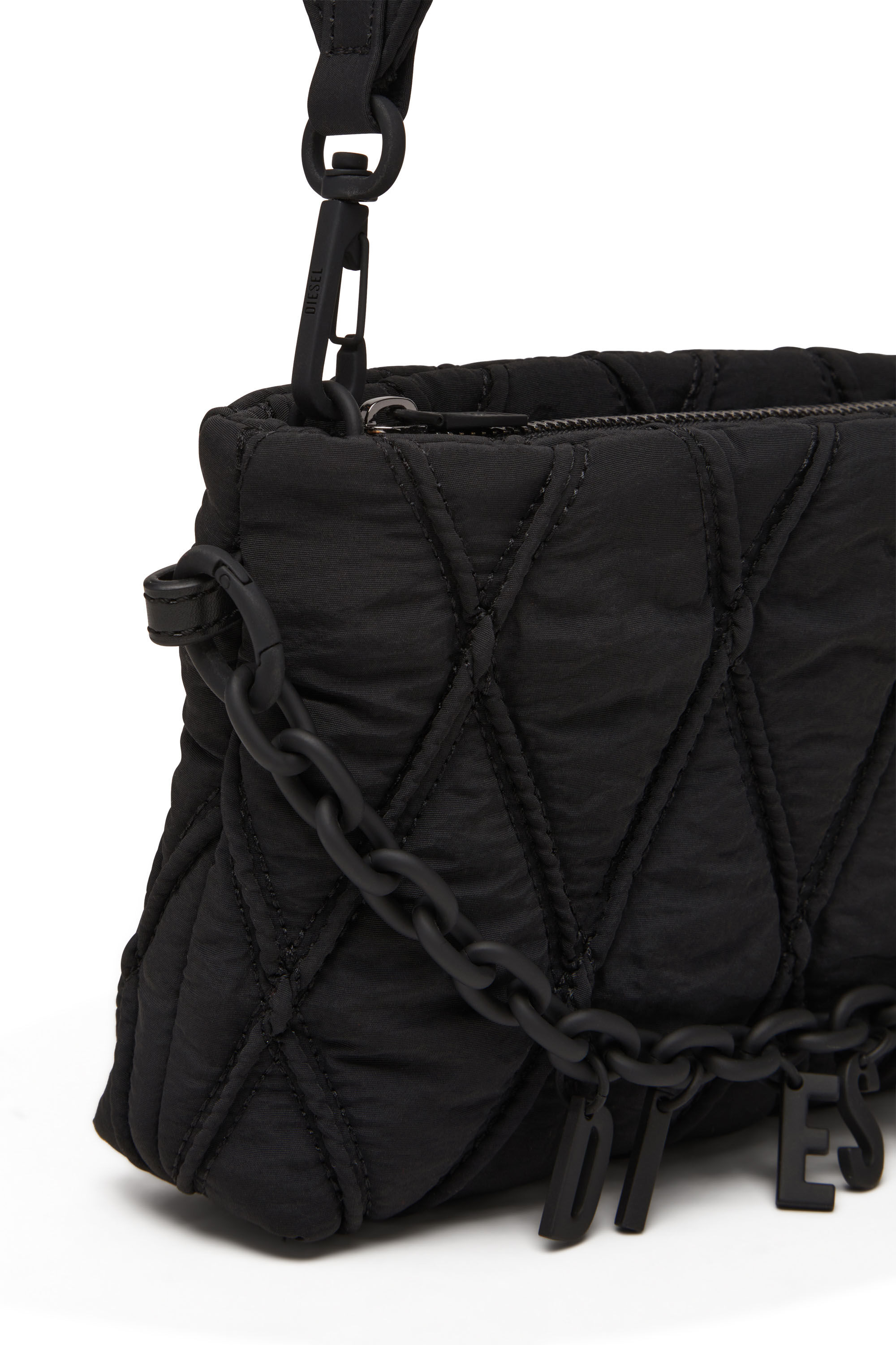 Diesel - CHARM-D POUCH, Damen Pouch aus gestepptem Nylon in Schwarz - 5