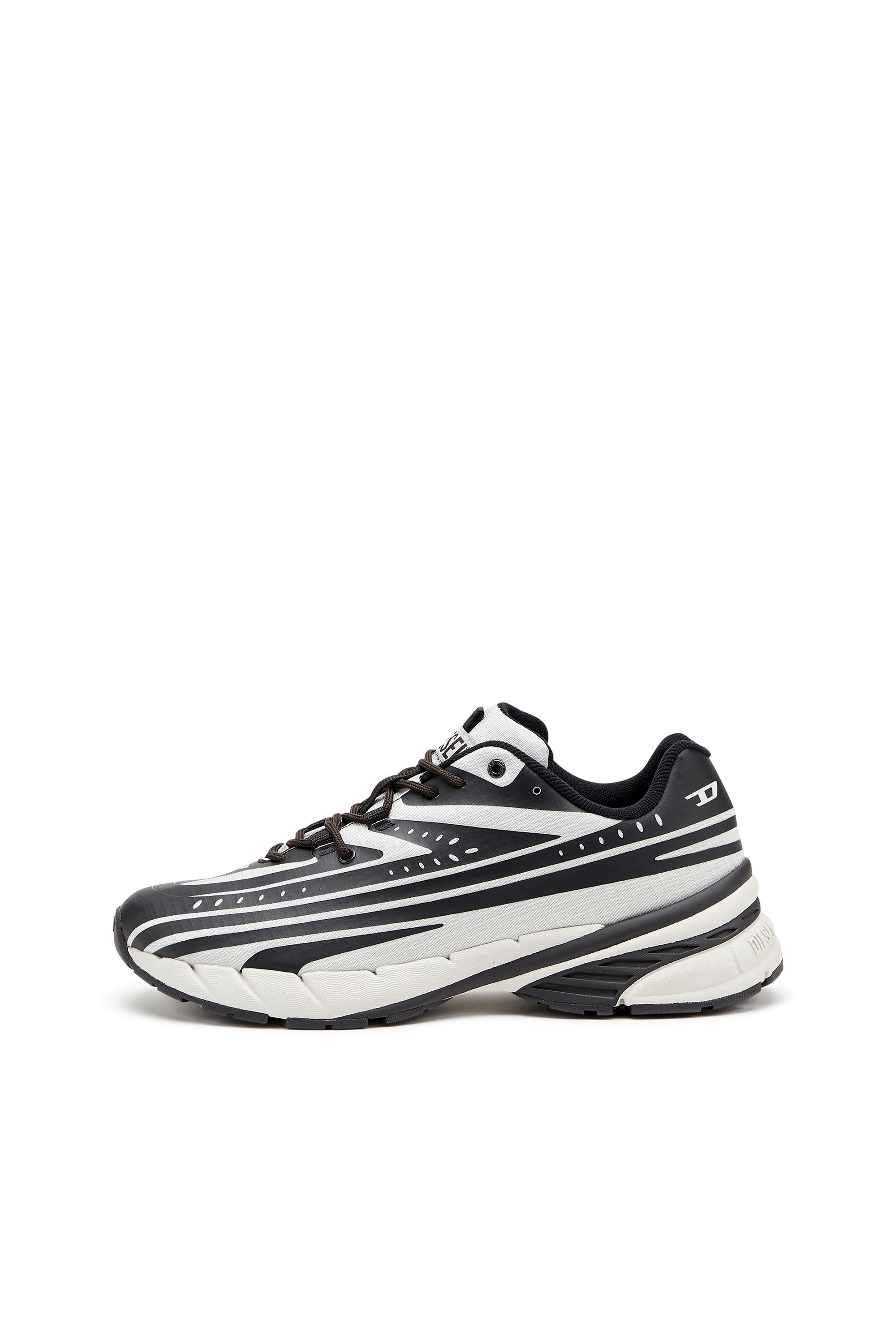 Diesel - D-AIRSPEED LOW, Herren D-Airspeed Low-Gestreifte Sneakers aus beschichtetem Ripstop in Schwarz/Grau - 7