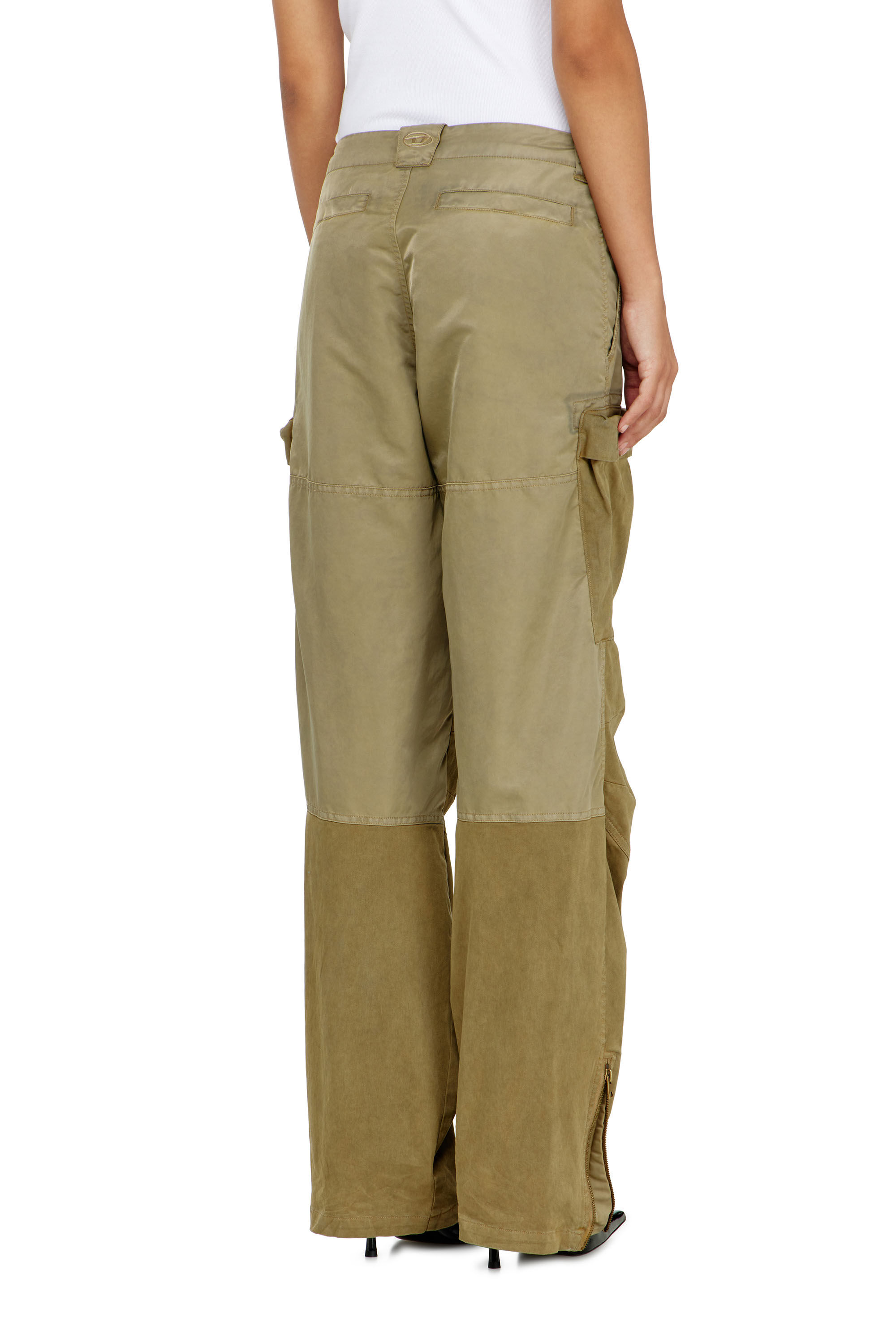 Diesel - P-ARKER, Damen Cargo-Hose aus Baumwolle und Nylon in Armeegr&uuml;n - 4