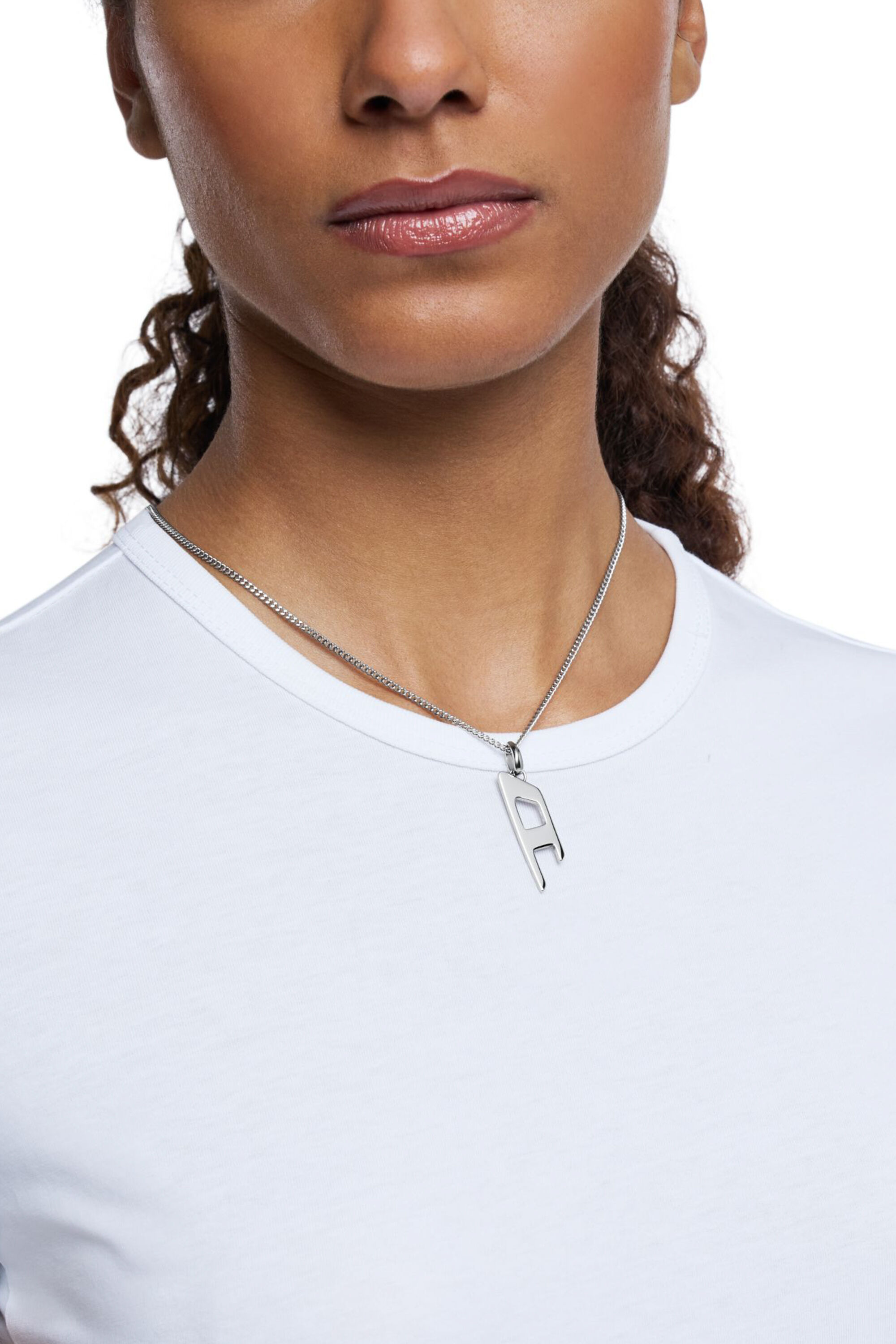 Diesel - DX1625040 JEWELLERY, Unisex Halskette mit D-Logo-Anhänger aus Edelstahl in Silber - 3