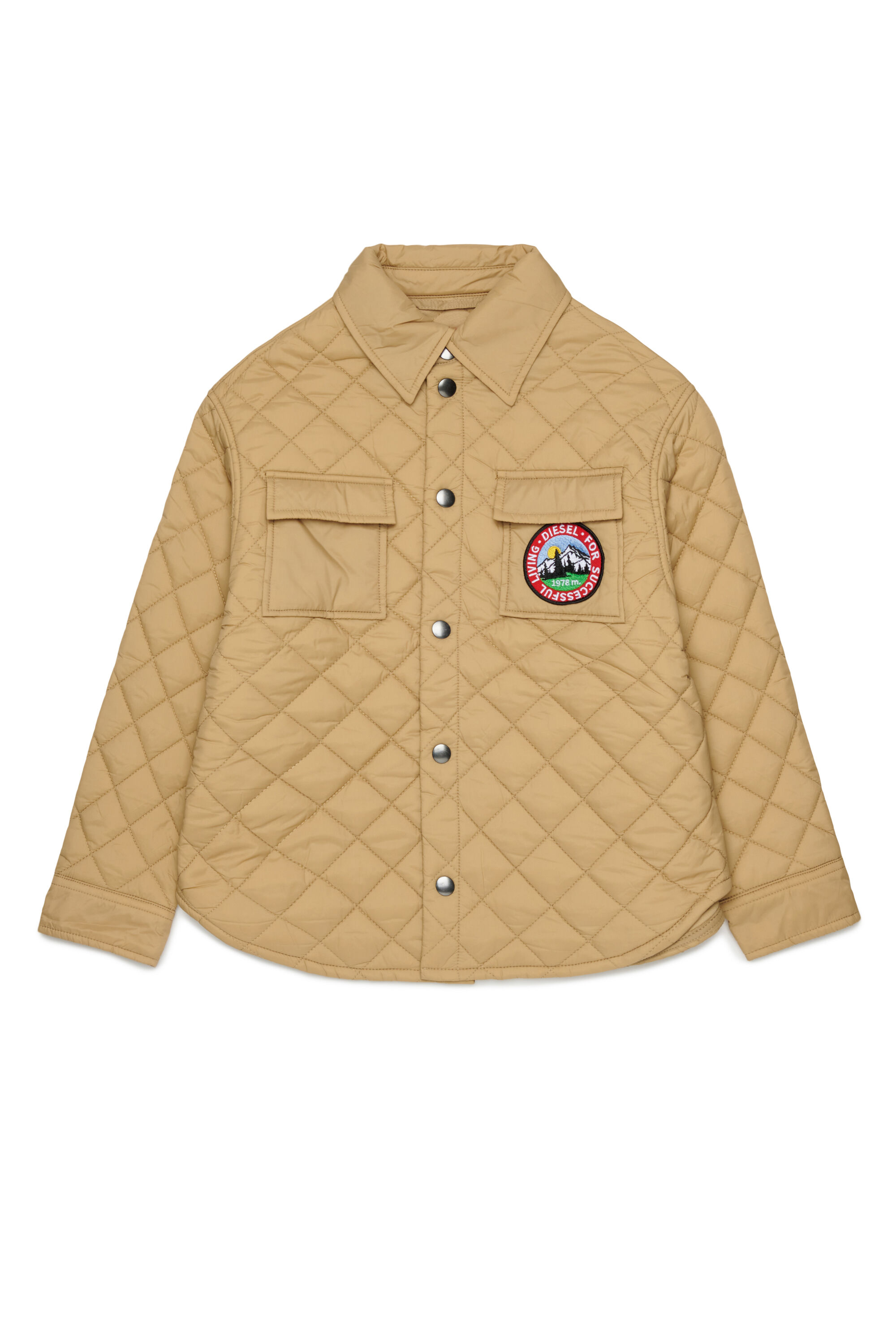 Diesel - JMONTY, Unisex Hemdjacke aus gestepptem Nylon in Braun - 1