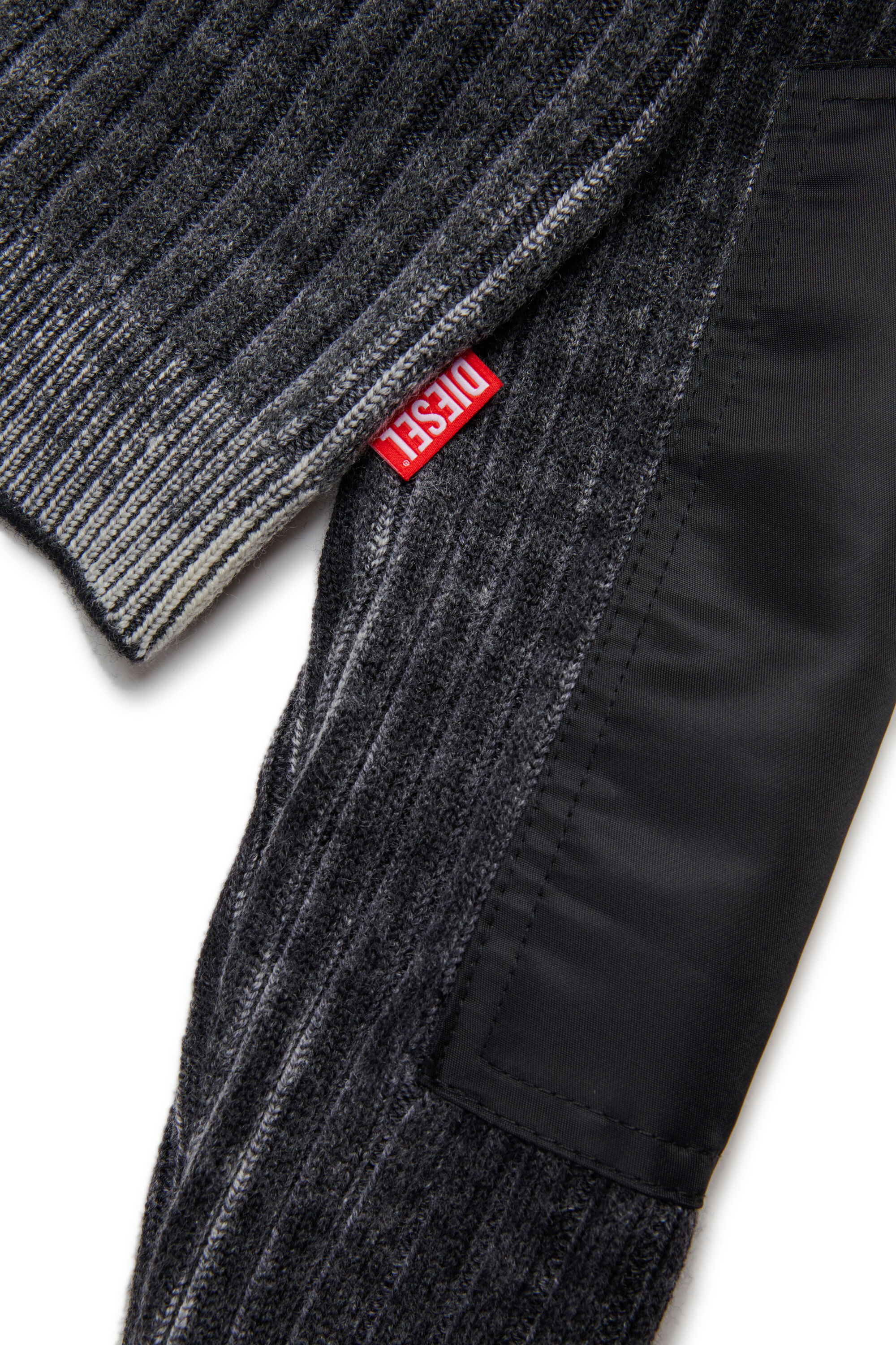 Diesel - KMASERA, Damen Wollpullover mit Frontreißverschluss in Schwarz - 4