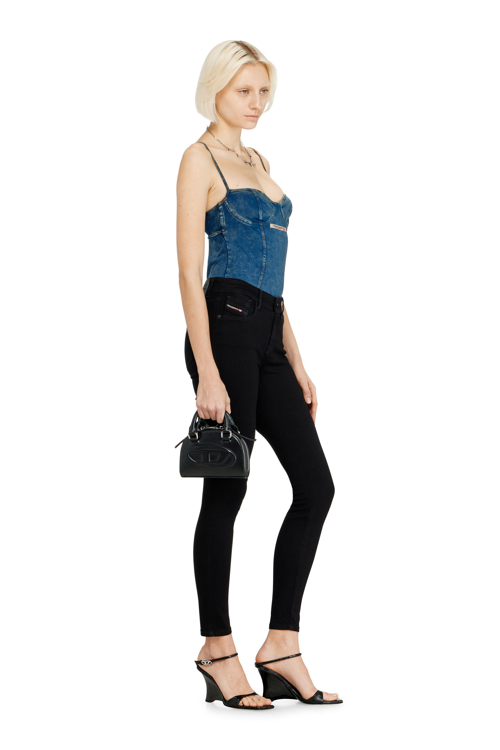 Diesel - Damen Skinny Jeans 2017 Slandy 069EF, Schwarz/Dunkelgrau - 2